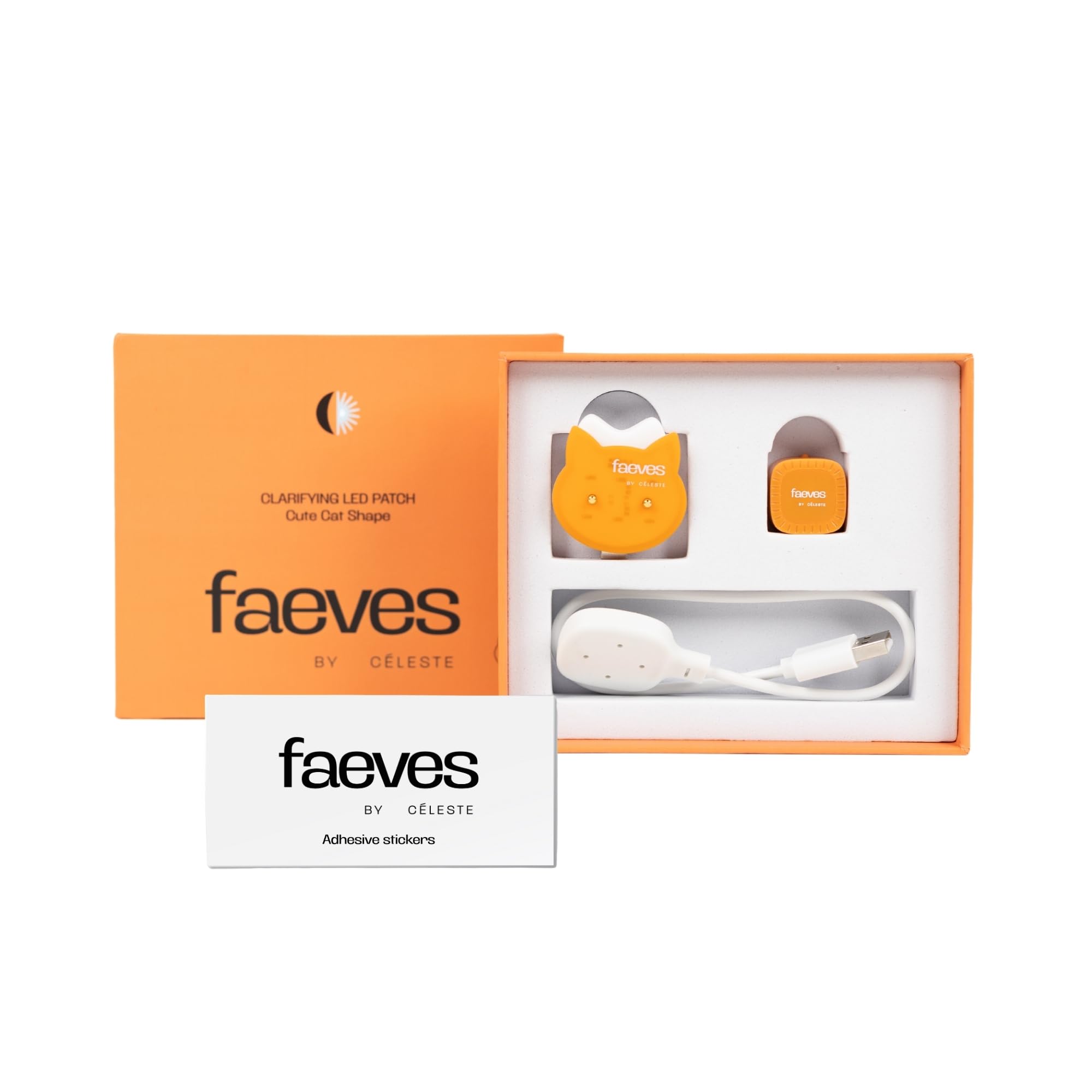 By Céleste Clarifying LED Acne Patch - Red & Blue Light Therapy for Pimples & Blemishes, Cute Cat Shape - Perfect for Overnight Spot Treatment & Travel Skincare