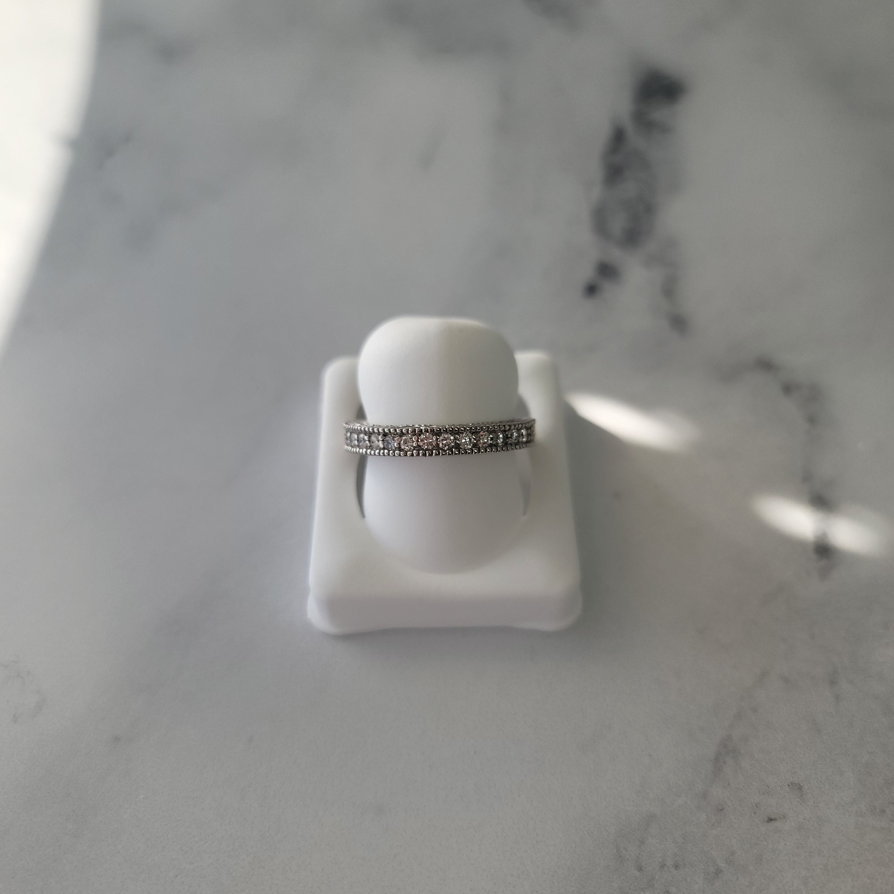 14K White Gold Diamond Wedding Band - 0.38cttw Bead Set Engagement Ring for Women, Bridal Jewelry Gift for Anniversary & Proposal (Perfect for Weddings, Engagements, and Special Occasions)
