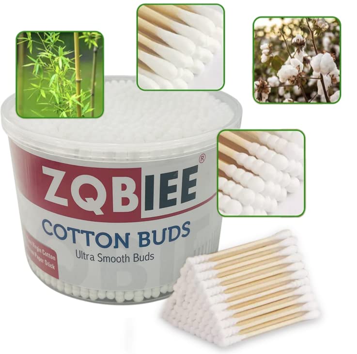 500pcs Double Head Cotton Swabs - Disposable Bamboo Sticks for Ear & Nose Cleaning, Soft Makeup & Beauty Care - Gentle & Hygienic (Pack of 1) - Perfect for Personal Hygiene, Makeup Application, Baby Care & First Aid Kits