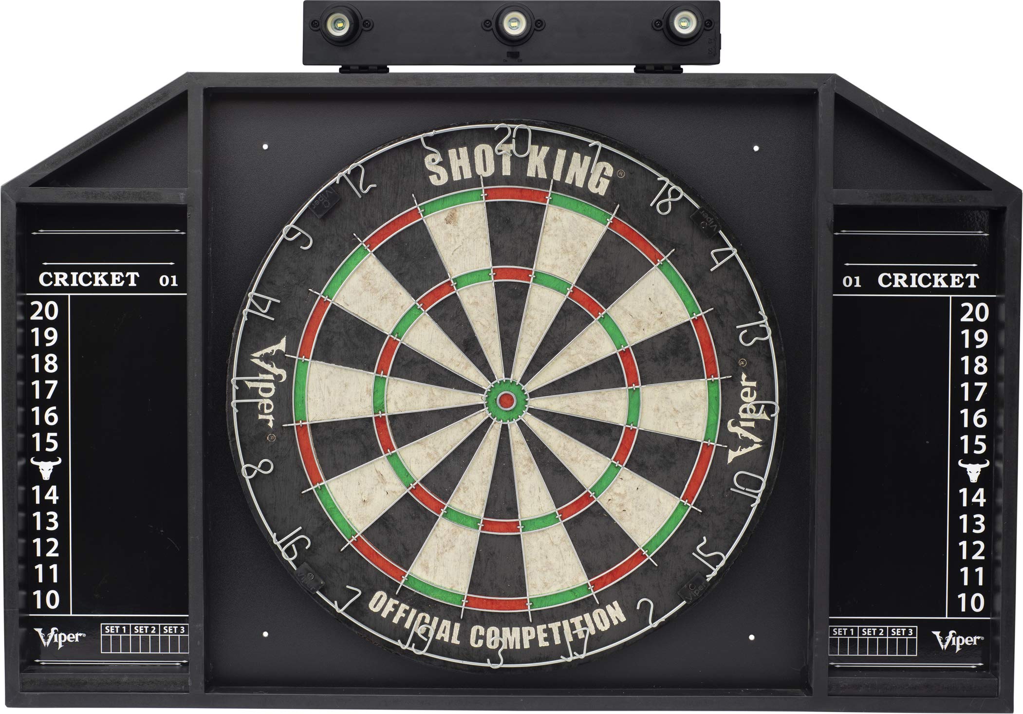 Resolute Dart Backboard - Shot King Viper V100 Standard Red Flights with Viperlock Shaft - Professional Dartboard Accessories for Home, Bar & Game Room