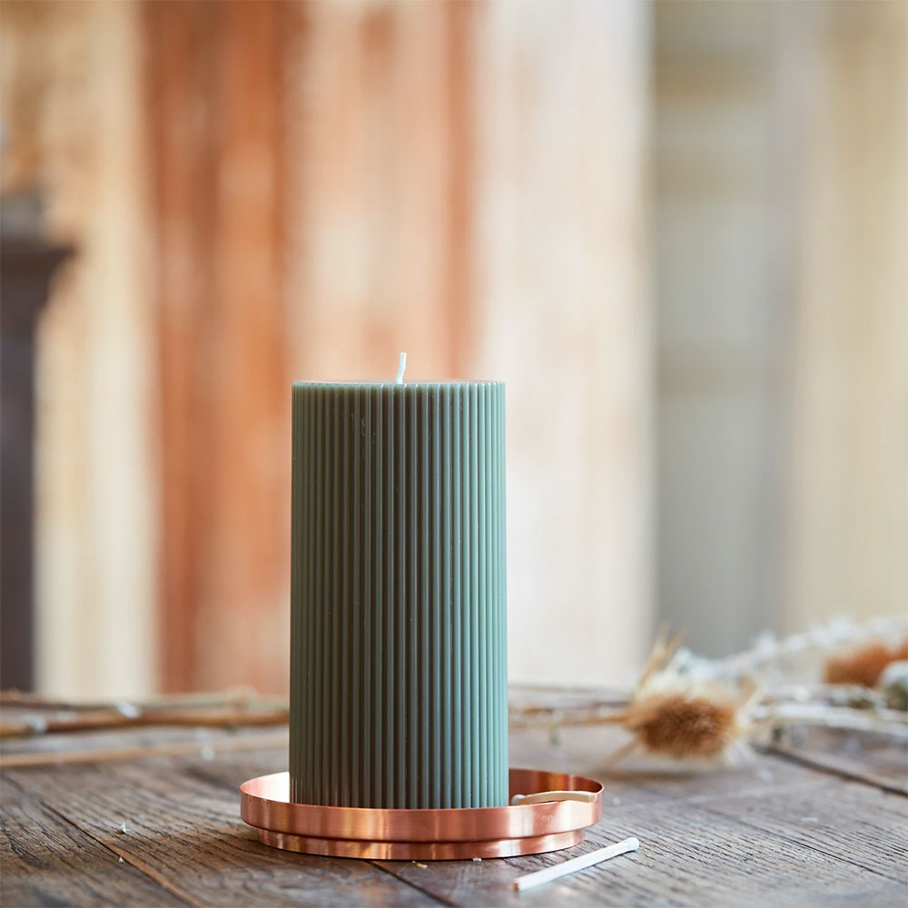 Elegant Ribbed Pillar Candles for Home Decor - Perfect for Weddings, Parties & Romantic Ambiance