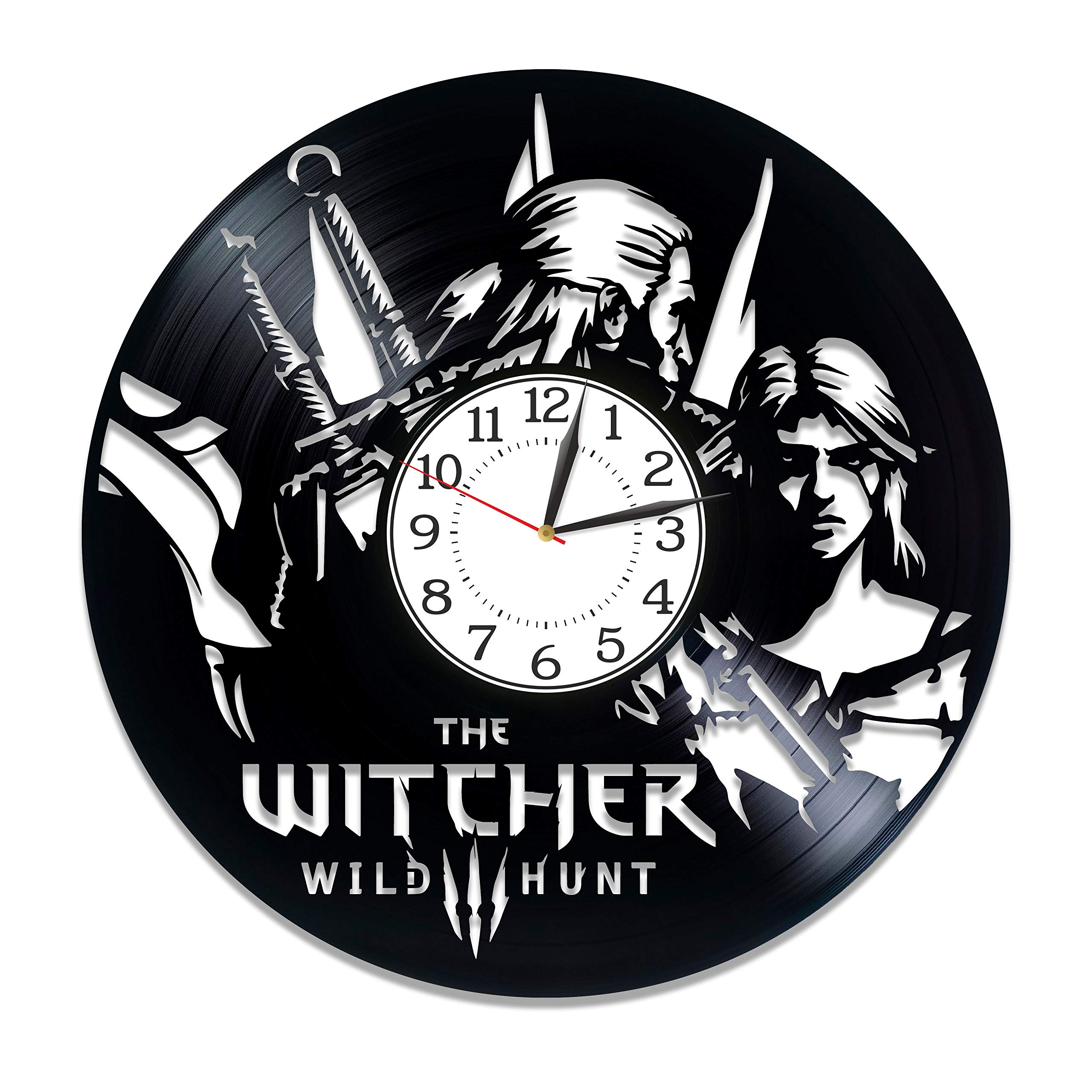 12 Inch Vinyl Video Game Wall Clock - Retro Gamer Decor for Men, Perfect for Gaming Room, Bedroom & Man Cave