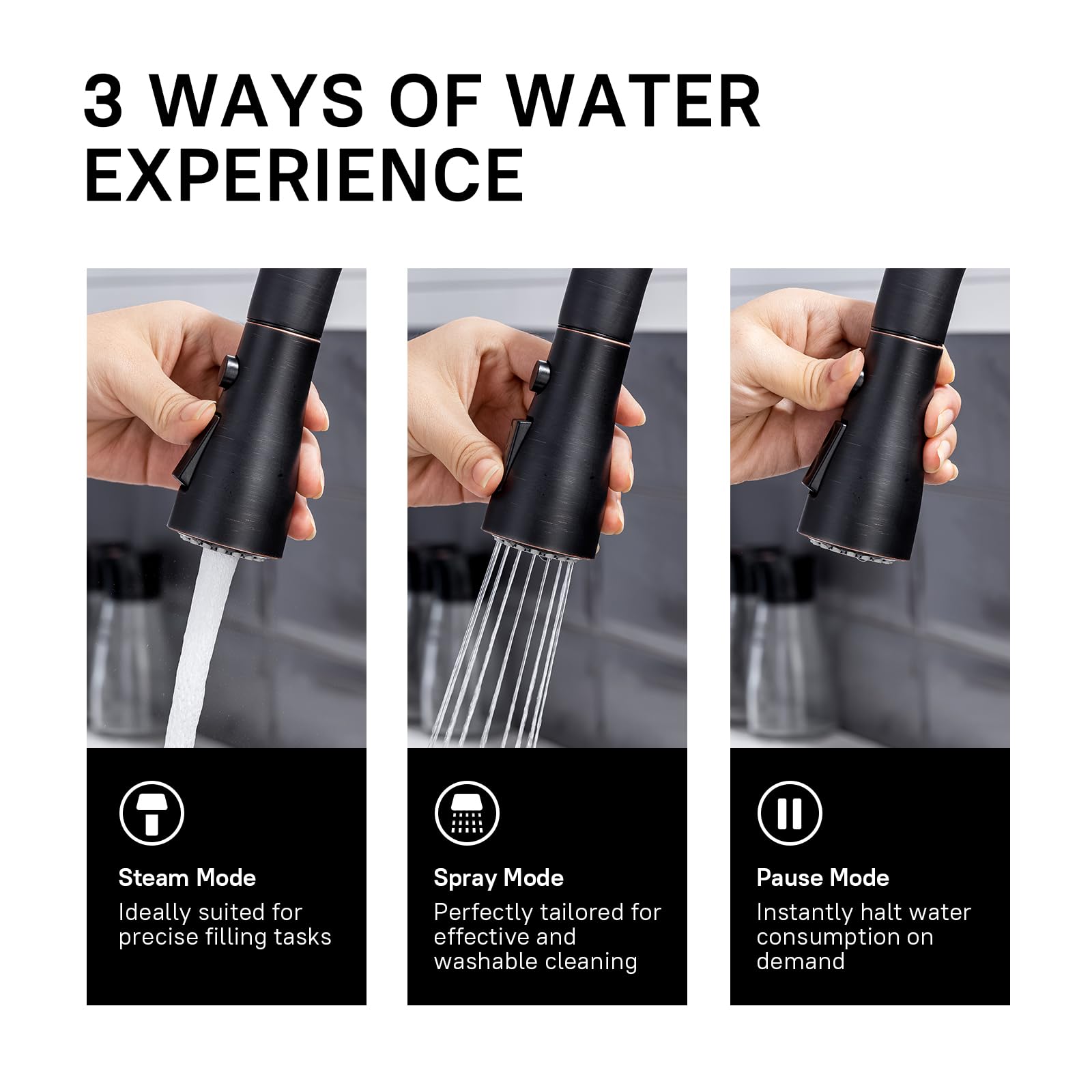 Premium WEWE Commercial Kitchen Faucet with Pull Down Sprayer - Oil Rubbed Bronze Farmhouse Sink Faucet, High Arc Stainless Steel Single Handle Design for Utility, RV & Laundry Sinks | Ideal for Modern Homes, Restaurants & Mobile Living Spaces