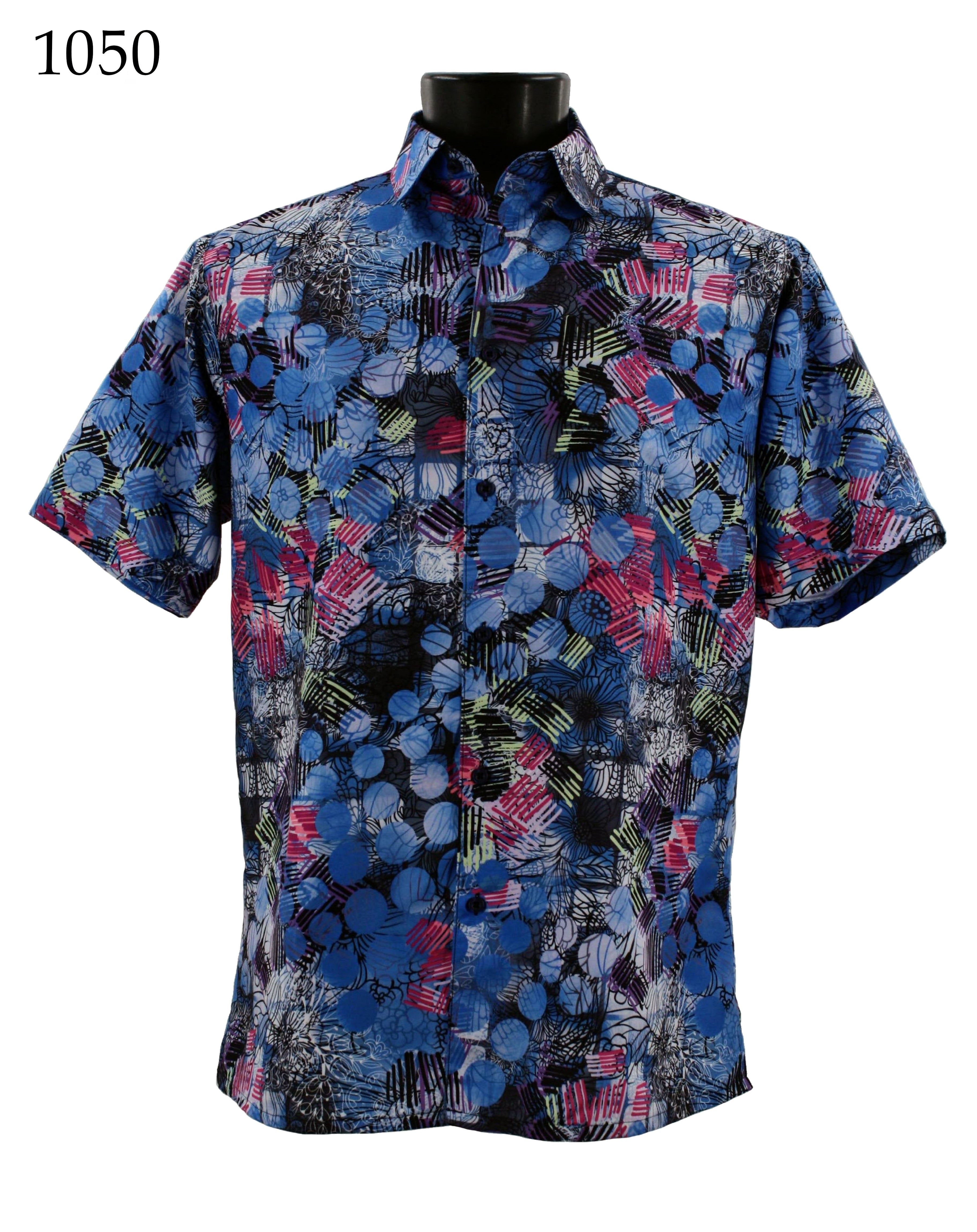 Bassiri Men's Short Sleeve Casual Shirt - 100% Cotton Breathable Button Down Top for Summer | Perfect for Office, Travel & Outdoor Activities