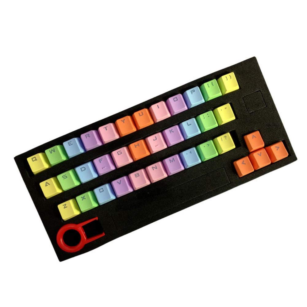37-Key PBT Backlit Colorful Mechanical Keyboard Keycaps Set - Durable Replacement Keycaps for Gaming & Typing - Perfect for Customizing RGB Keyboards (Gaming, Office, Programming)