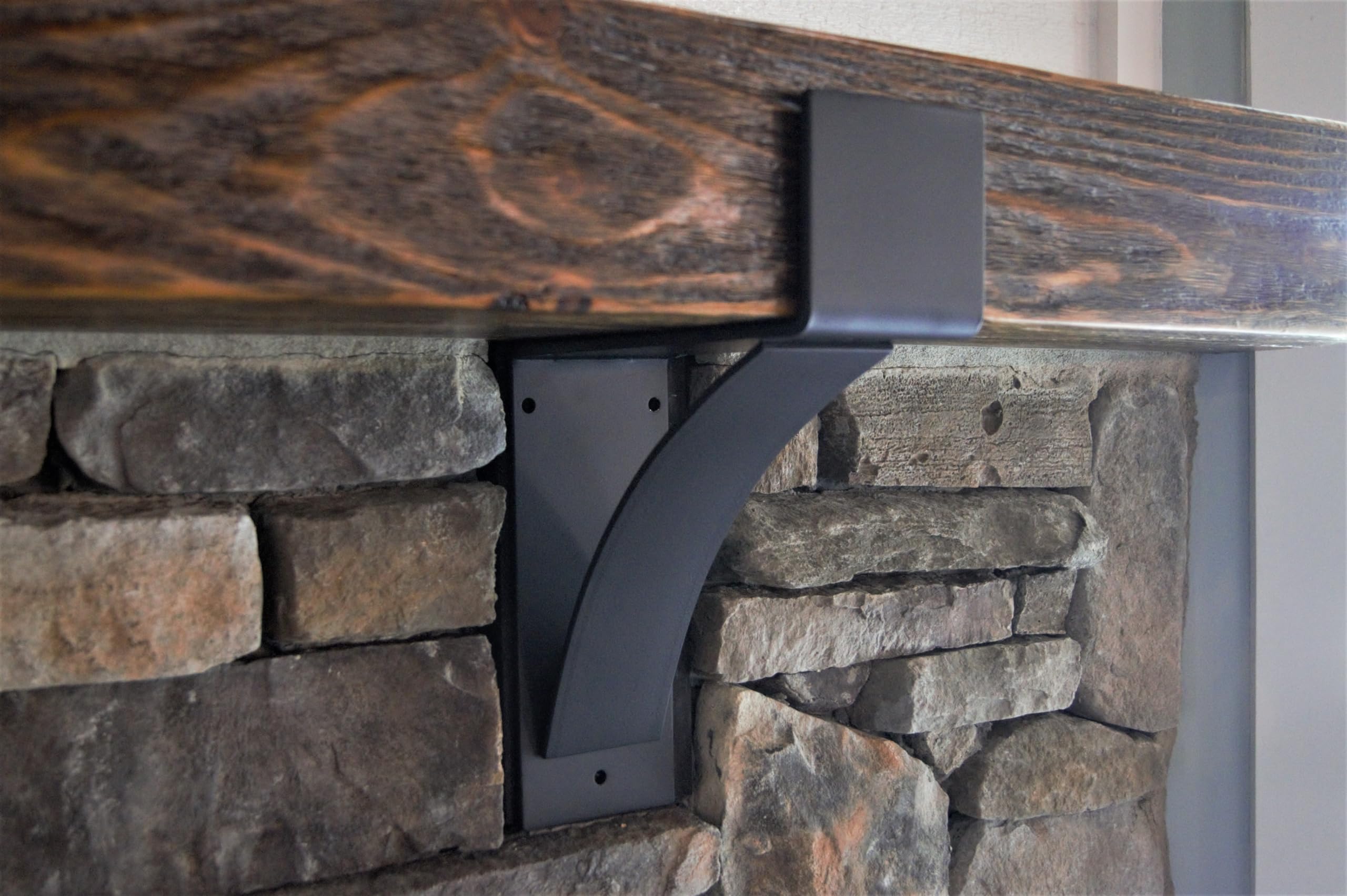 2 Pack Premium Heavy Duty Fireplace Shelf Brackets - 4