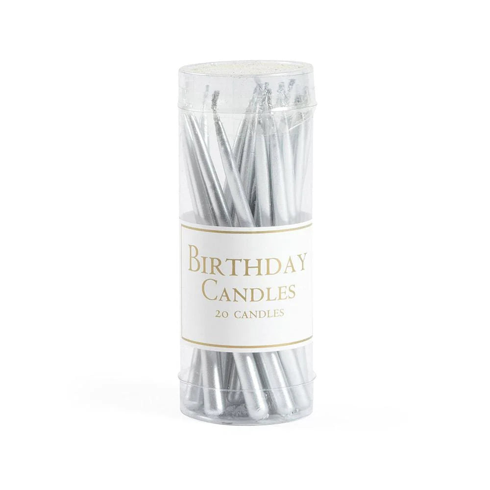 Silver Birthday Candles - Elegant Cake Decorations for Parties, Celebrations & Special Occasions
