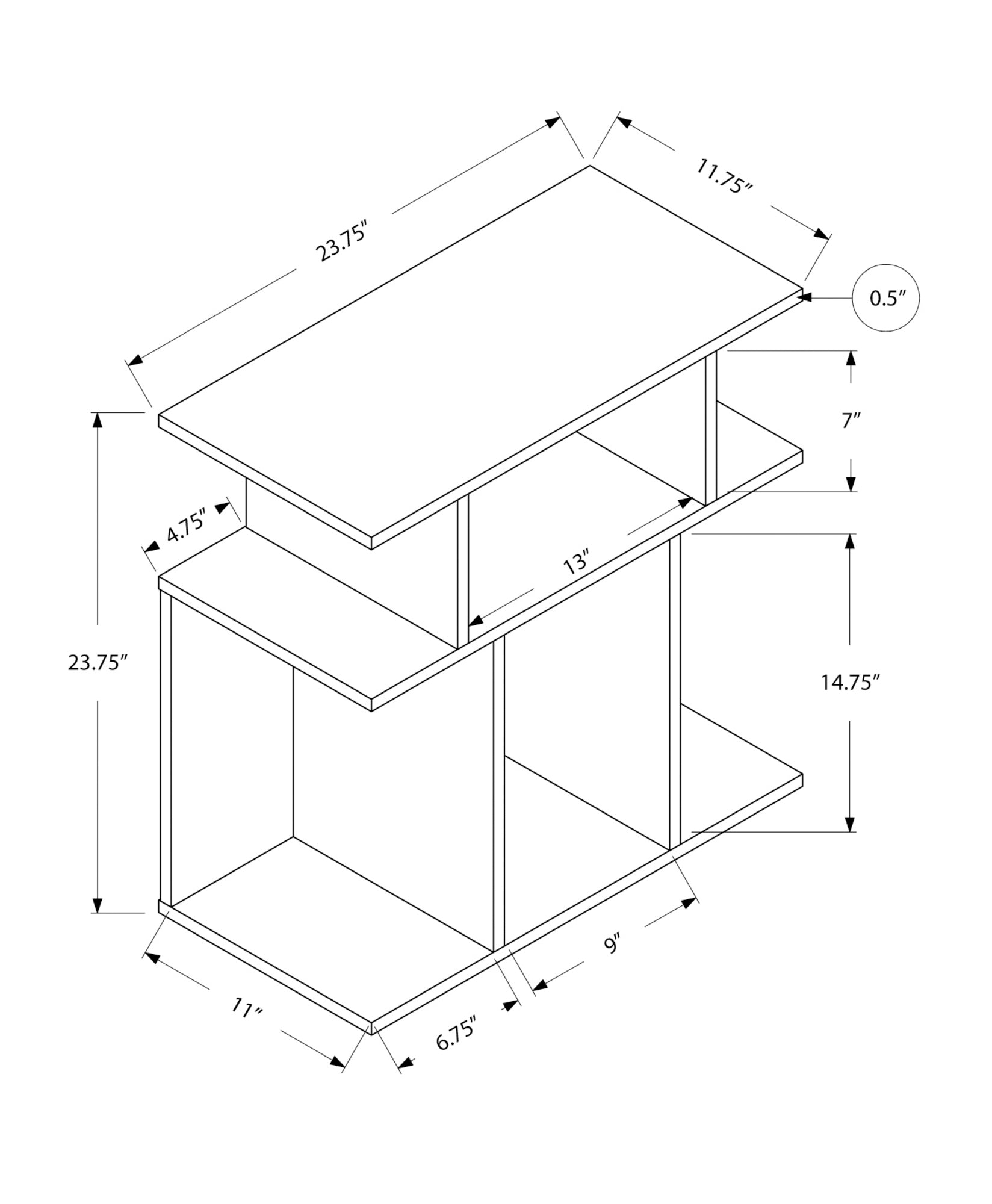 Modern 24-Inch Accent Table in Grey - Perfect for Living Room, Bedroom, or Office Decor