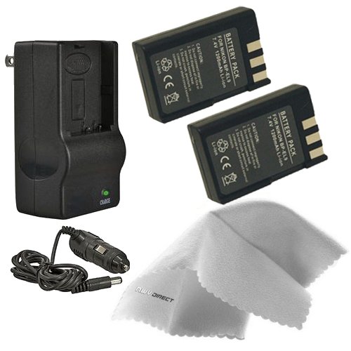 High Capacity Rechargeable Batteries for Nikon D40 - 2 Pack with Fast AC/DC Travel Charger | Long Lasting Power for DSLR Cameras | Perfect for Travel, Photography & Professional Use