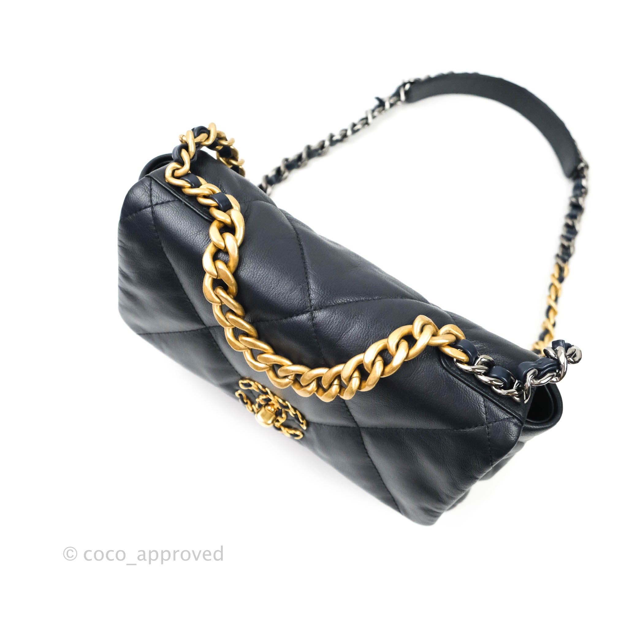 Chanel 19 Small Handbag in Dark Navy with Mixed Hardware - Luxury Crossbody Bag for Women, Perfect for Date Night & Evening Events