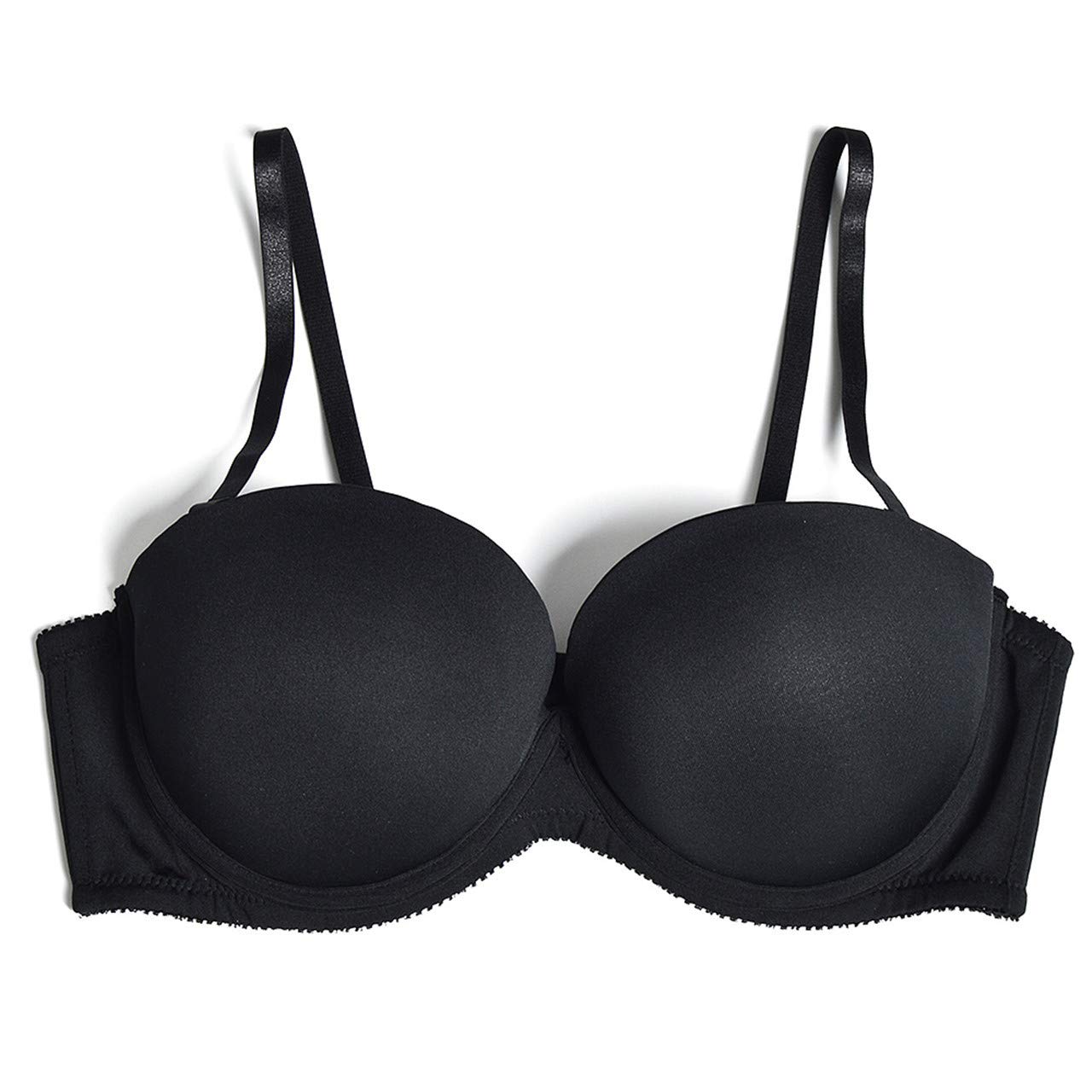 YANDW Strapless Convertible Push Up Bra - Heavy Padded Lift & Support - Adds 2 Cup Sizes - Multiway T-Shirt Bra for Wedding, Evening Wear & Everyday Comfort