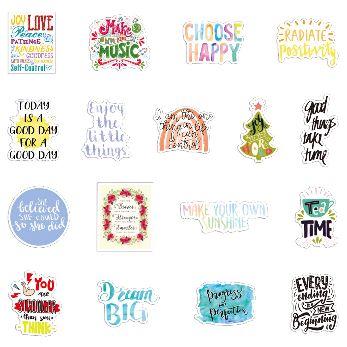 100pcs Motivational Stickers - Waterproof Vinyl Decals for Water Bottles & Laptops - Students & Teachers
