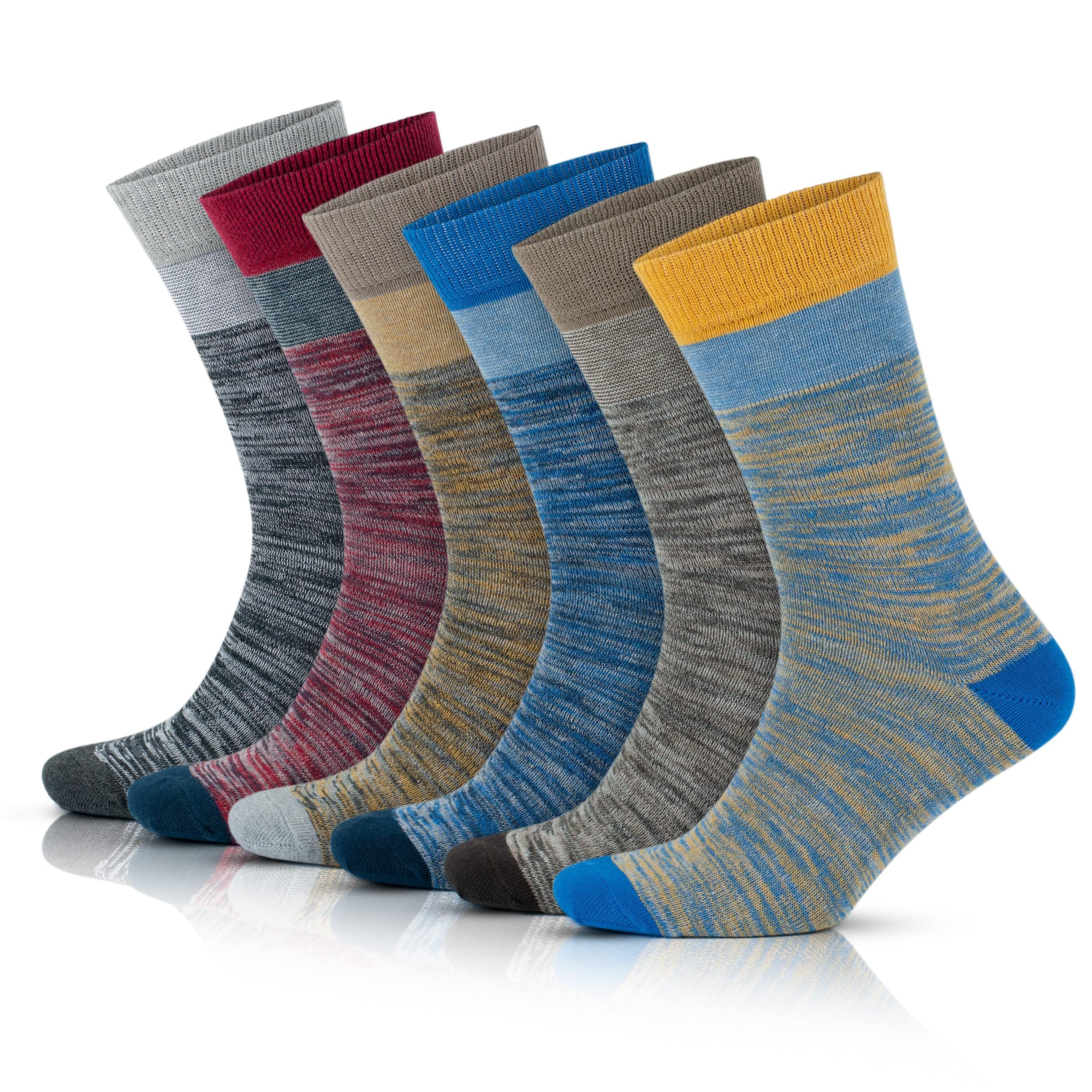 GoWith Men's Thin Cotton Crew Socks - Soft, Comfortable & Breathable Lightweight Dress Socks with Gift Box - Perfect for Office, Business & Formal Occasions