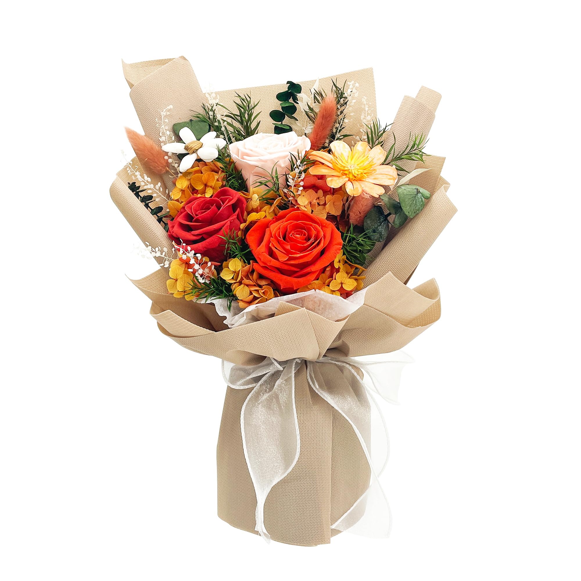 QOEAZY Preserved Rose Bouquet in Gift Box - Long Lasting Flowers for Delivery, Perfect Gift for Women, Mom, Grandma - Ideal for Birthdays, Anniversaries & Special Occasions