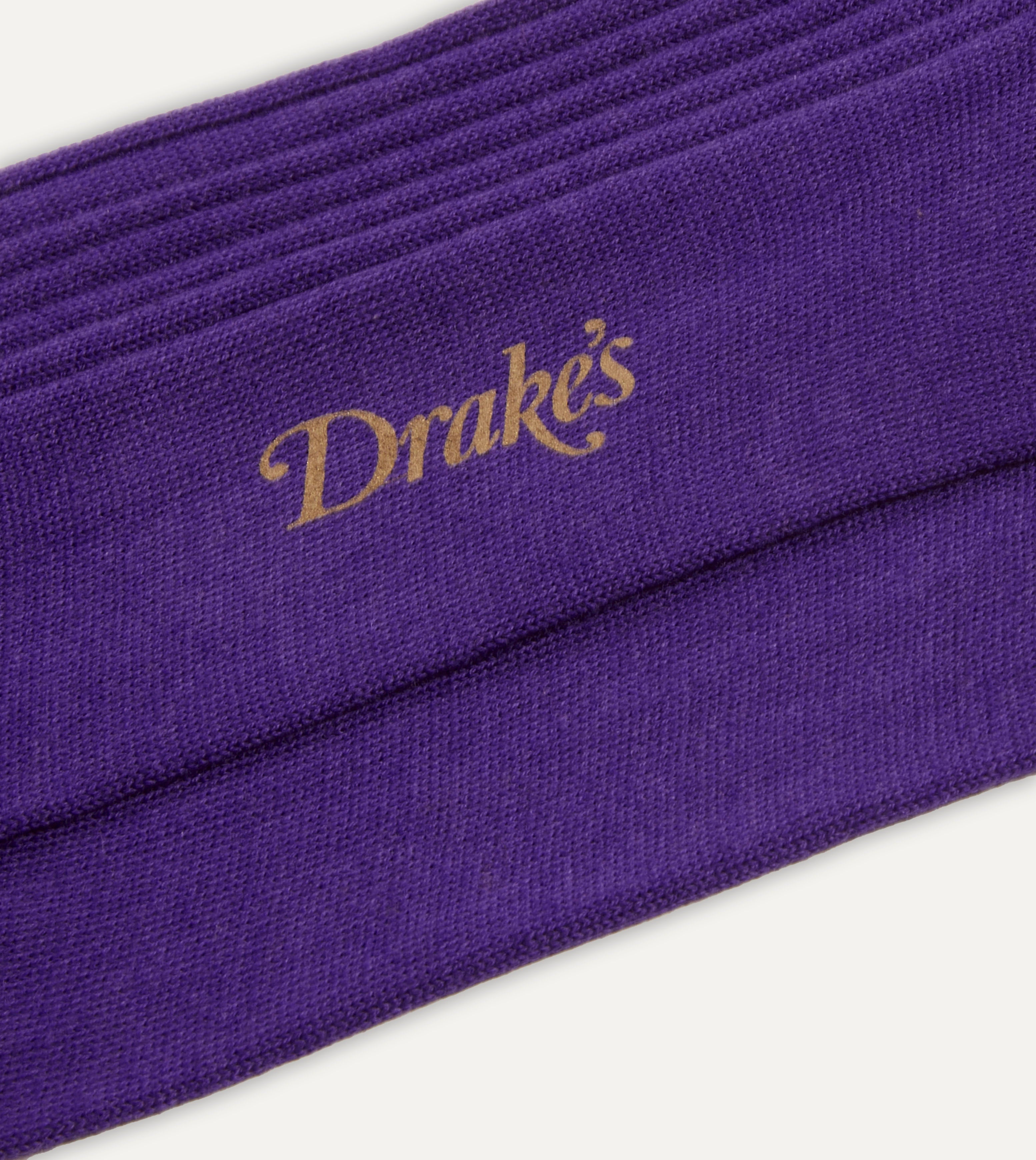 Premium Dark Purple Wool Over the Calf Socks for Men - Warm & Comfortable Winter Dress Socks - Perfect for Business, Office & Formal Occasions