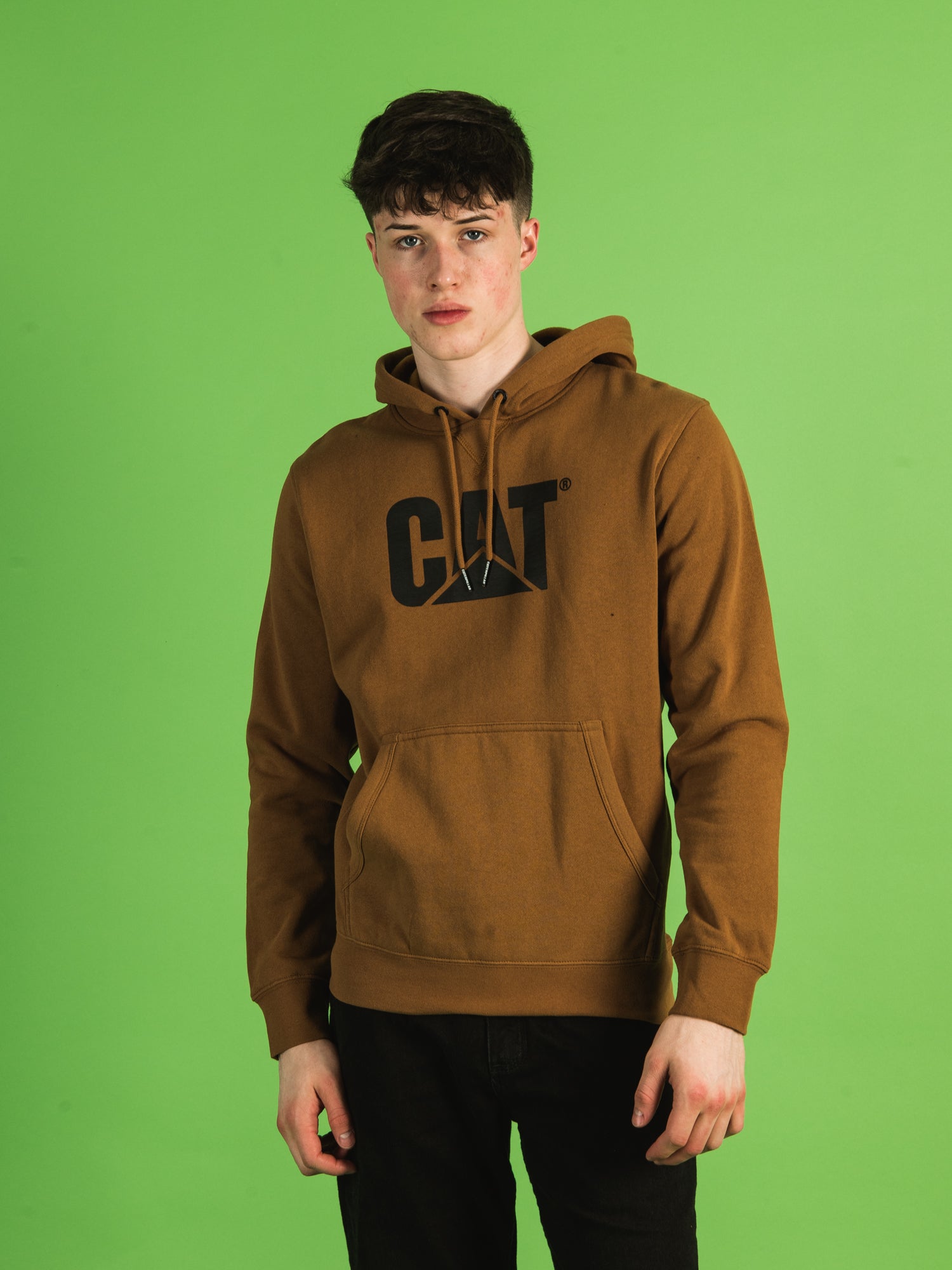 Caterpillar Foundation Pullover Hoodie - Men's Heavyweight Fleece Sweatshirt for Work & Outdoor Activities | Clearance Sale