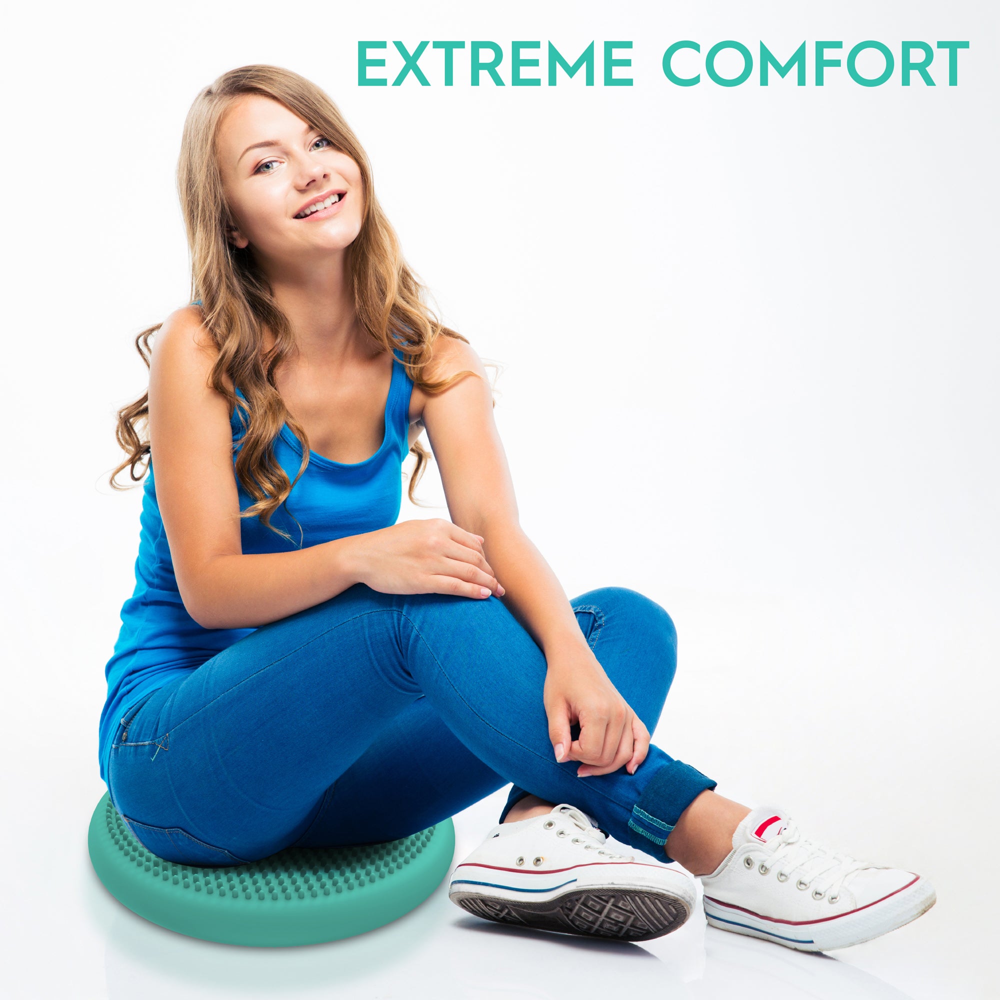 Bouncyband Big Wiggle Seat Sensory Cushion - Mint Green Flexible Seating for Kids | Improves Focus & Movement | Perfect for Classroom, Homeschool & ADHD Therapy