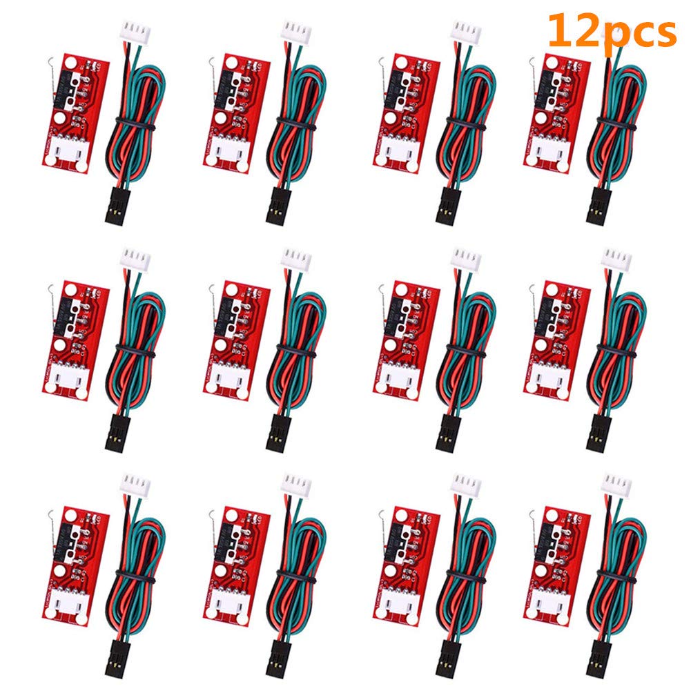 12pcs 3D Printer Mechanical Limit Switch with 70cm Cable - Endstop Switches for Makerbot Prusa Mendel RepRap CNC Arduino Mega 2560 1280 RAMPS 1.4 - Perfect for 3D Printing, DIY Projects & Robotics