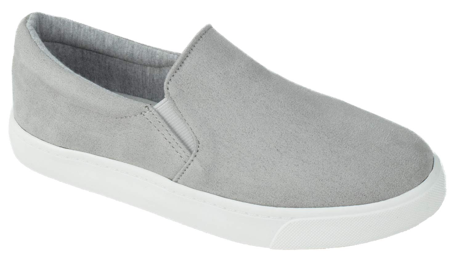 Women's Slip-On Loafers Casual Sneakers with Memory Foam - Comfortable Flat Shoes for Women, Breathable & Lightweight, Reign-G White Sole Gray (Size 10) | Perfect for Work, Travel & Everyday Wear
