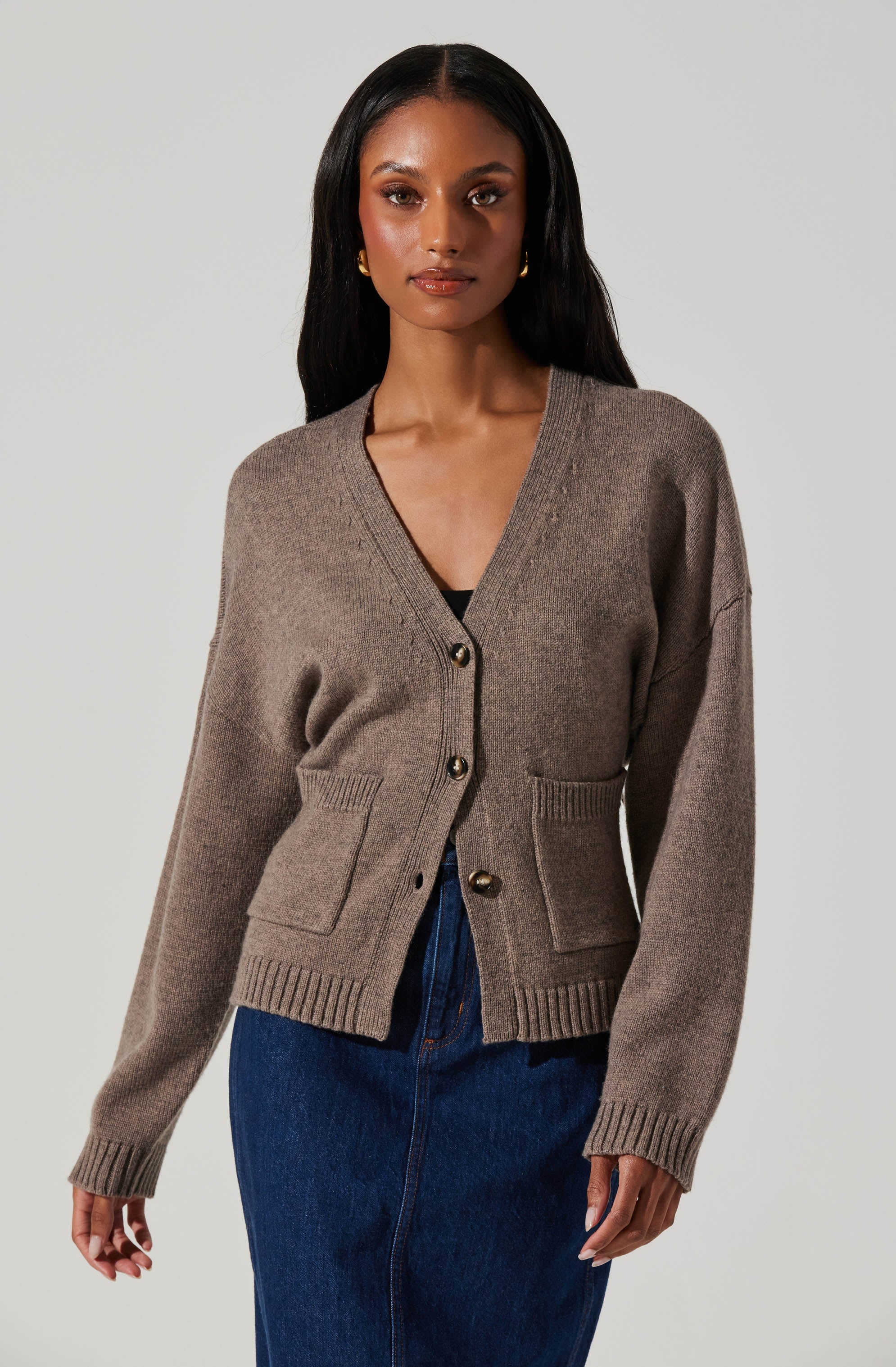 Saffi V Neck Cardigan for Women - Soft Lightweight Knit Sweater | Perfect for Office, Date Night & Fall Layering