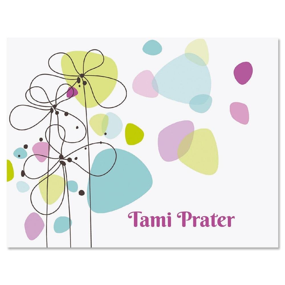 Personalized Floral Note Cards - 24 Blank Cards with Envelopes, Thank You & Friendship Gift for All Occasions