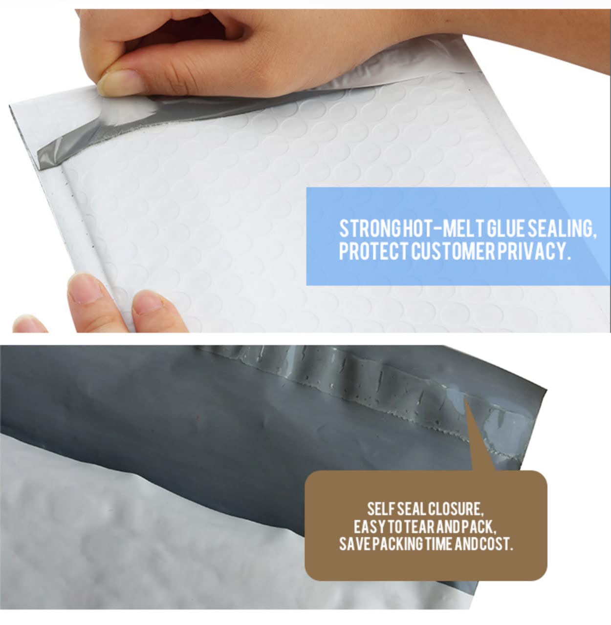 600#1 7.25x12 Inch Poly Bubble Padded Envelopes - Heavy Duty Shipping Mailers for Ecommerce, Fragile Items & Documents - 7.25