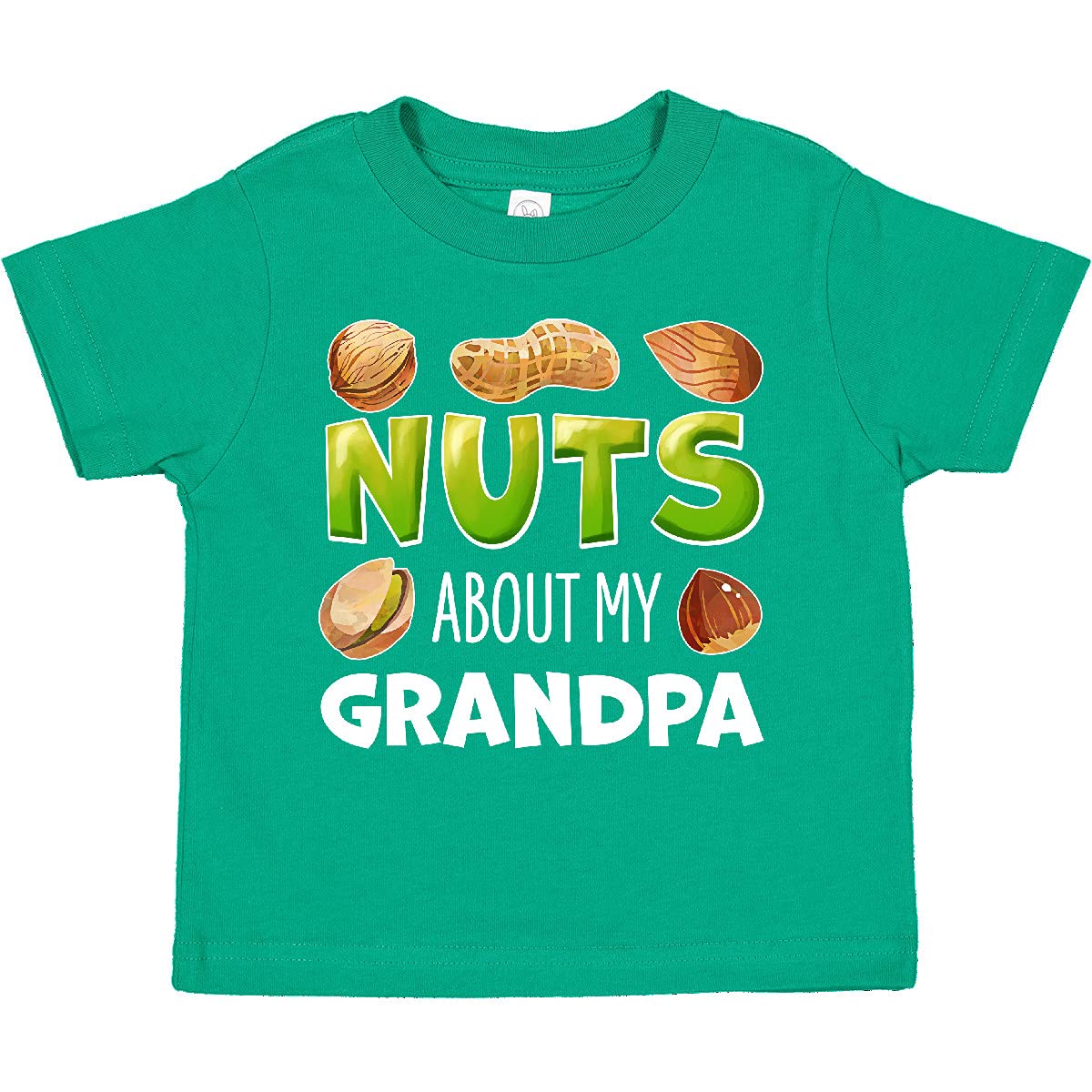 Inktastic 'Nuts About My Grandpa' Peanut, Almond, Pistachio Toddler T-Shirt - Cute Graphic Tee for Grandparents Day, Family Reunions & Toddler Outfits