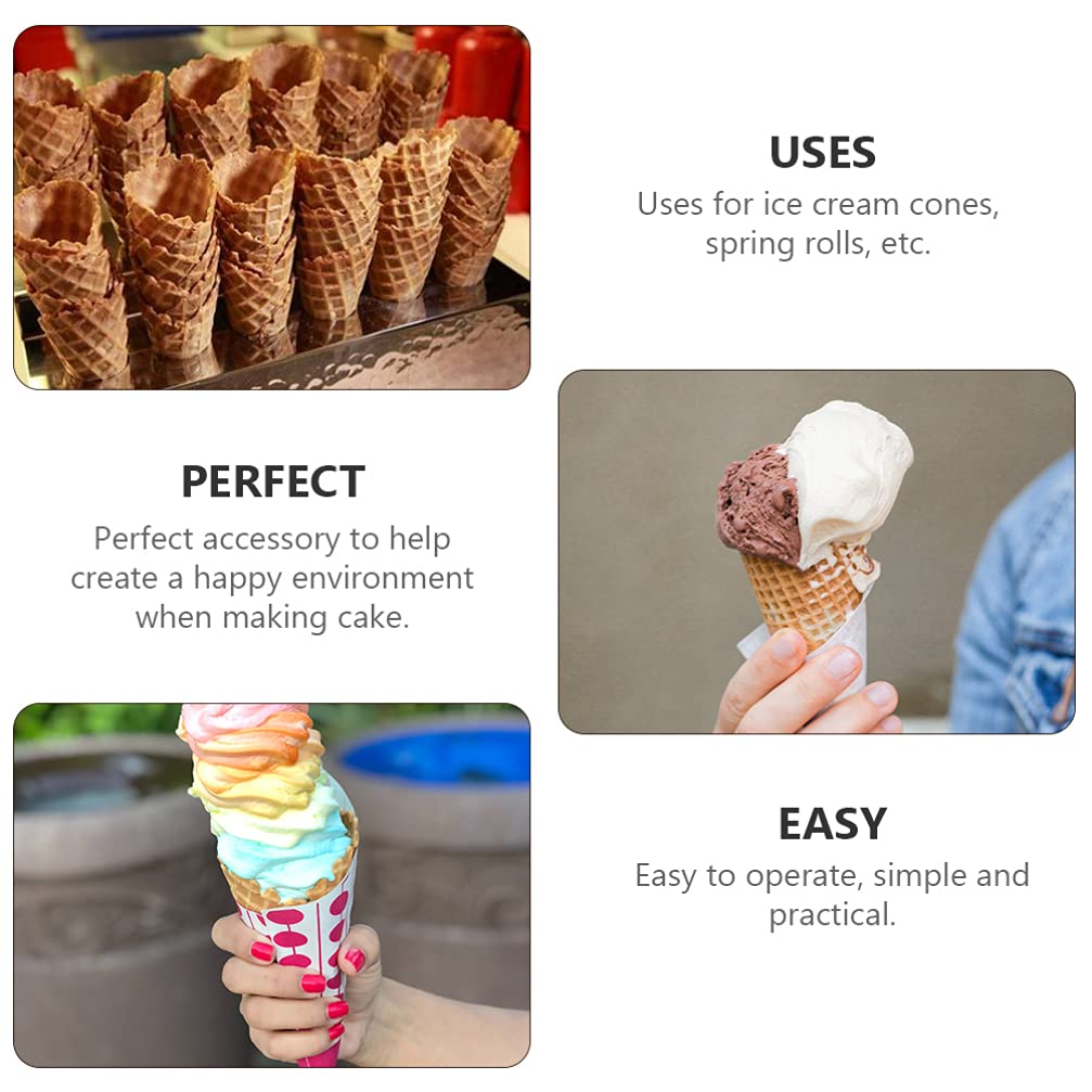 Hemoton Ice Cream Waffle Cone Maker - Wooden Krumkake Cone Roller for Homemade Pastry, Waffle Cakes & Desserts - Perfect Kitchen Baking Tool for Parties, Ice Cream Shops & Home Cooking