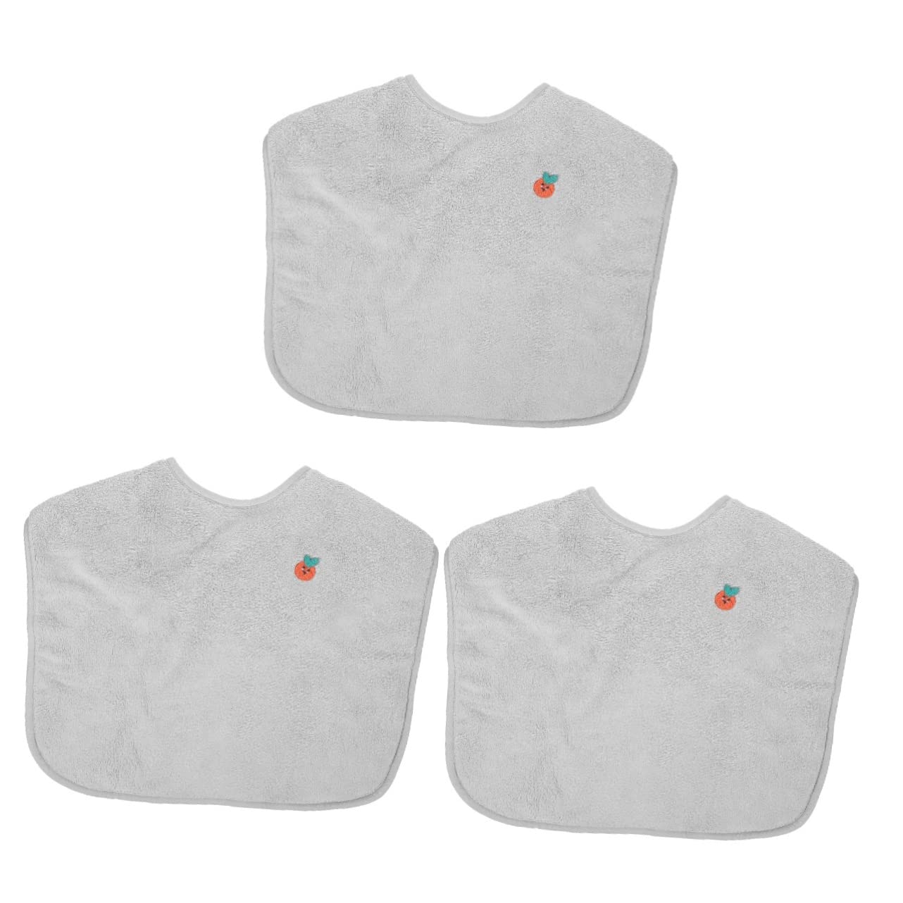 Healeved 3-Pack Baby Drool Bibs - Super Absorbent Washcloth Bibs for Newborns & Infants (Grey & Coral Fleece) - Soft & Gentle for Baby Boys & Girls - Perfect for Feeding, Teething & Messy Playtime