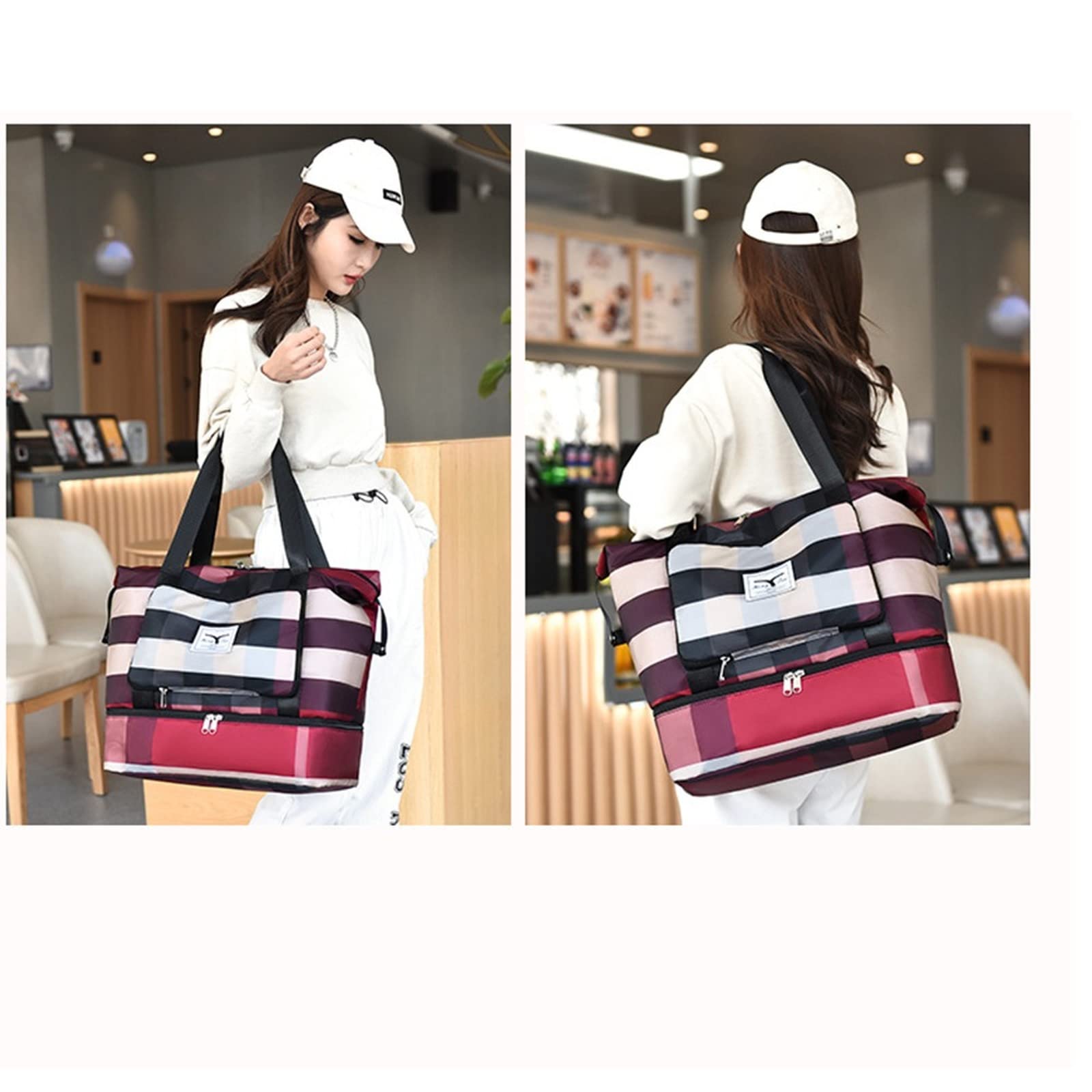 Foldable Waterproof Unisex Travel Shoulder Bag - Lightweight, Durable & Spacious for Men & Women - Perfect for Gym, Hiking, Camping & Daily Commute