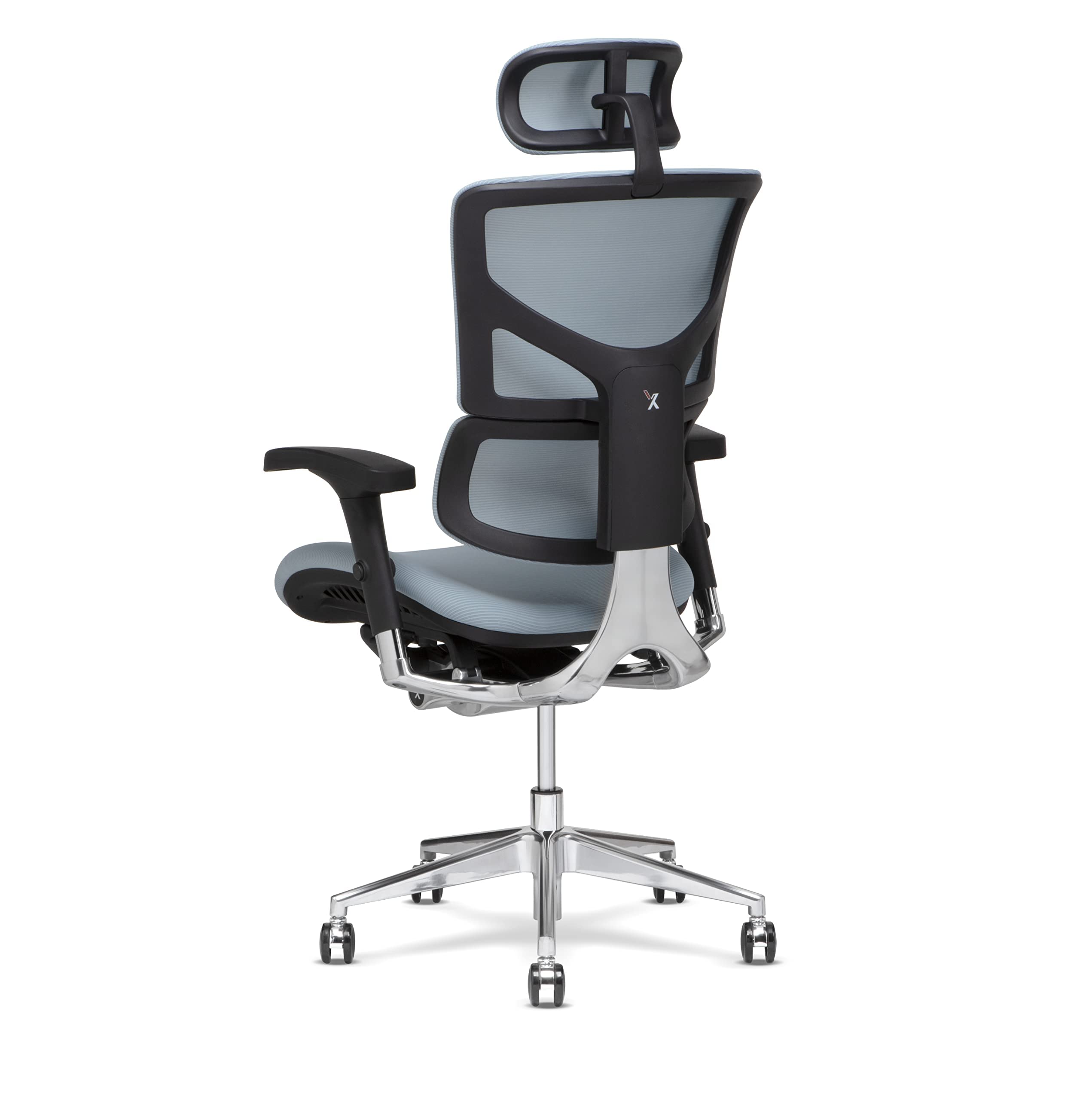 X-Chair X3 Executive Office Chair with Headrest - Premium Glacier A.T. R. Fabric, Dynamic Lumbar Support & Floating Recline Technology - Highly Adjustable Ergonomic Desk Chair for Home Office, Gaming & Professional Workspaces