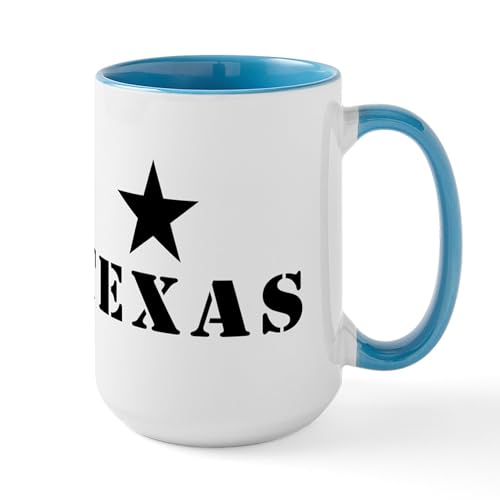 White/Blue Inside - Texas, Lone Star State Large Mug