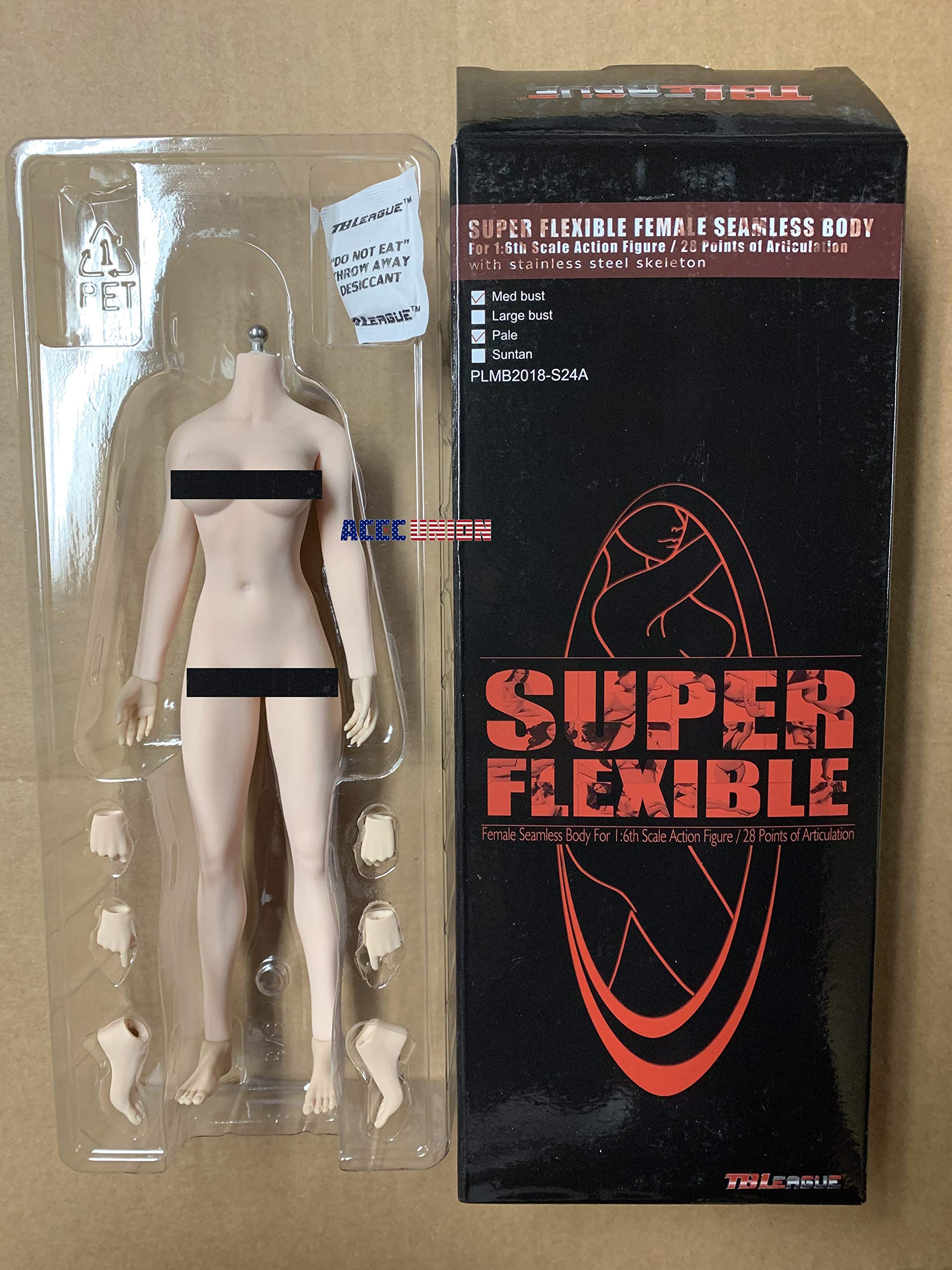 1/6 Scale Seamless Female Figure Body - Pale Skin M Bust 10.9