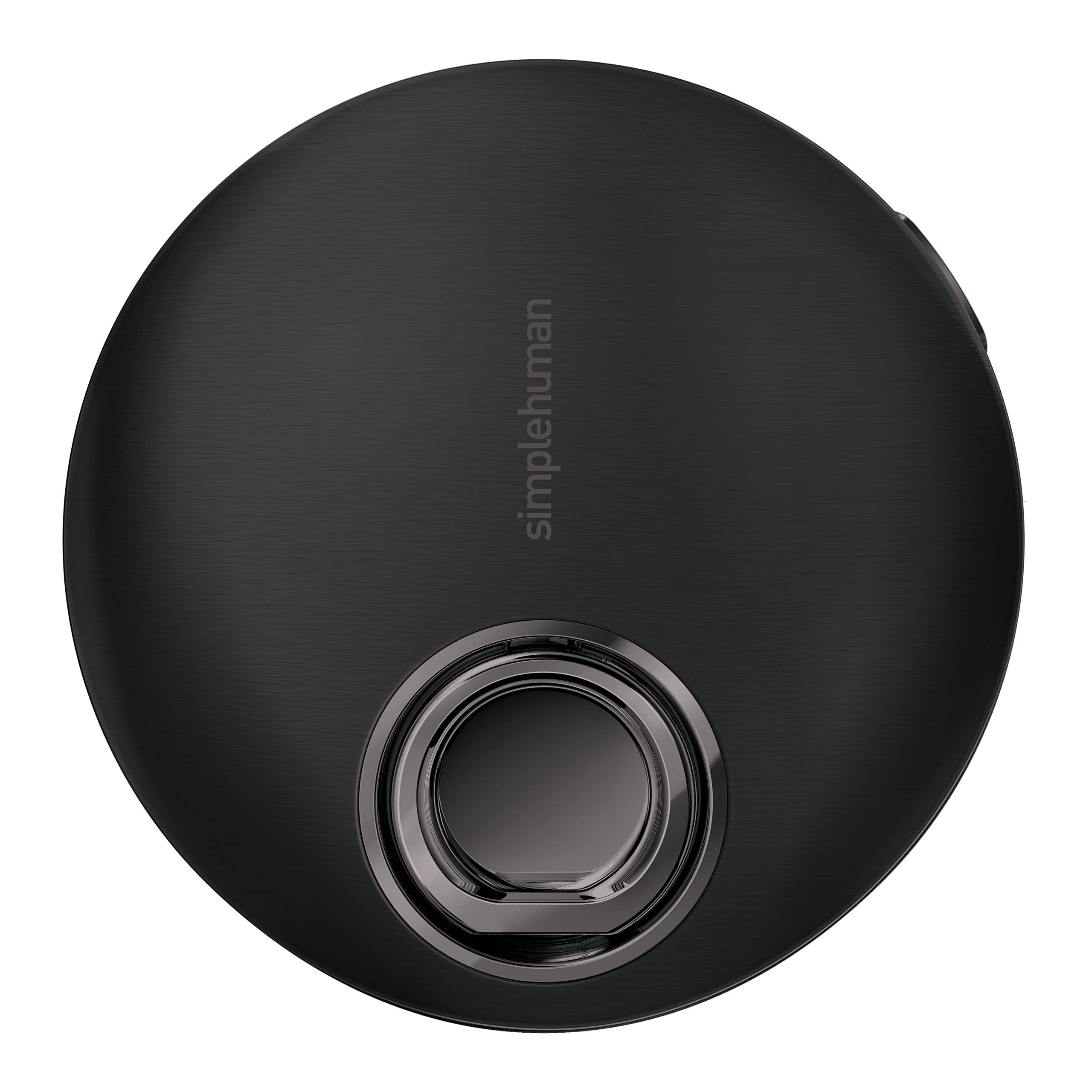 simplehuman Sensor Mirror with LED Light - 5X Magnifying Travel Makeup Mirror, Round Black Stainless Steel Compact Mirror for Bathroom Vanity, Dressing Table & Travel Essentials