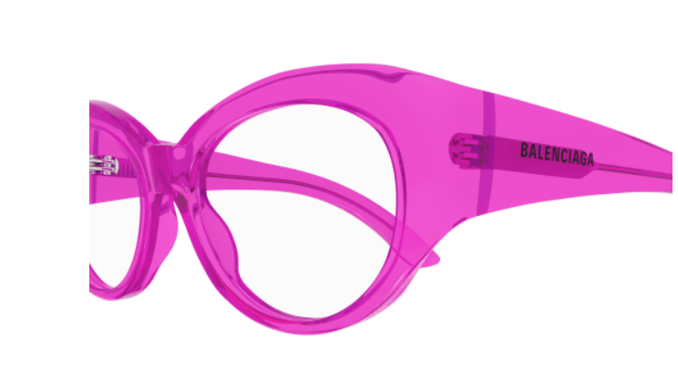 Balenciaga BB0268O 004 Fuchsia Cat Eye Women's Eyeglasses - Stylish Designer Frames for Women, Fashionable Pink Sunglasses for Everyday Wear & UV Protection