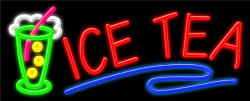 Vintage Style Ice Tea Glass Neon Sign #11222 – Handmade in USA – Perfect for Bars, Cafes & Retro Home Decor