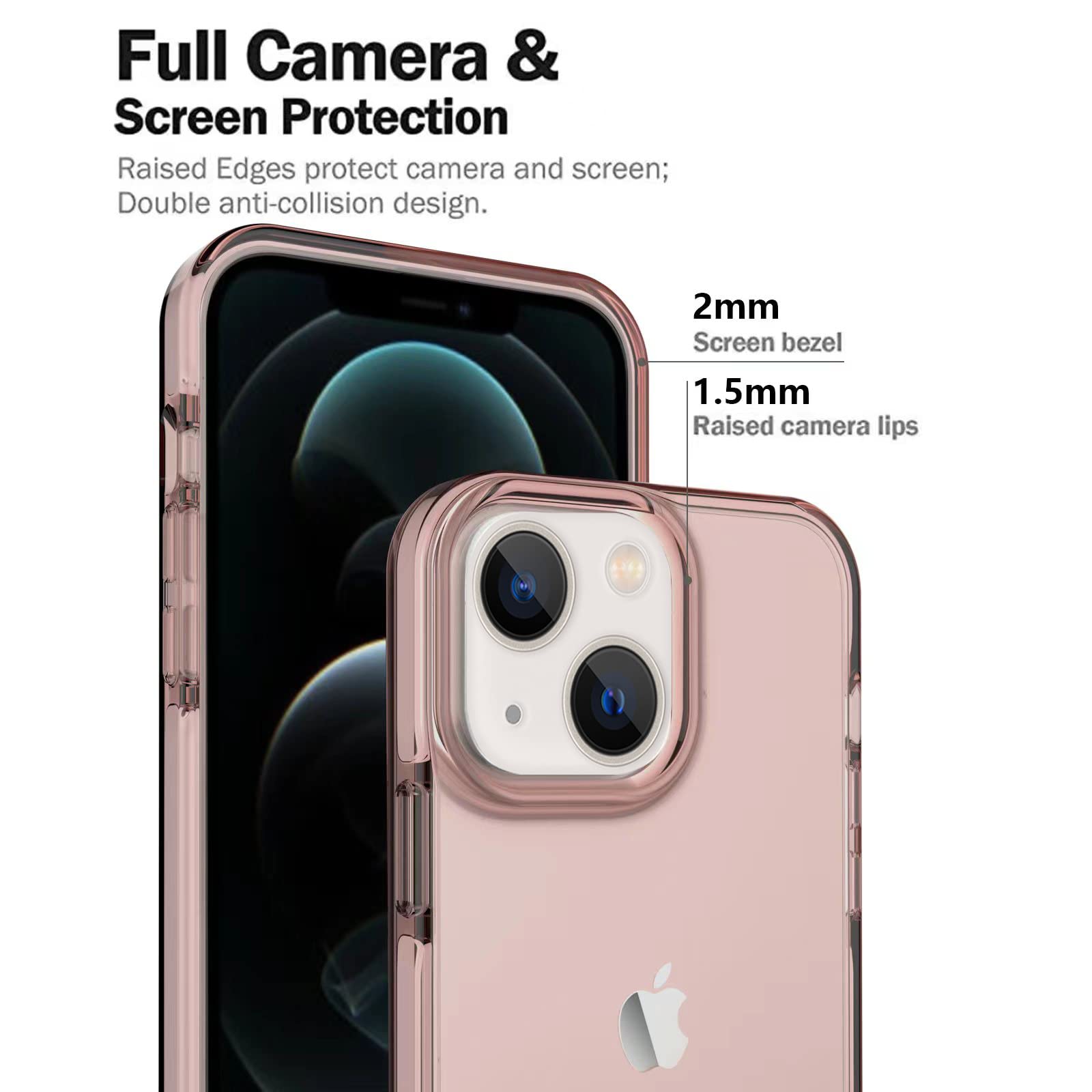 ArtsEvo Shockproof iPhone 14 Case & iPhone 13 Case - 6.6ft Drop Protection, Full Body Protection with Screen & Camera Cover - Cherry Pink | Perfect for Outdoor Activities, Travel & Daily Use