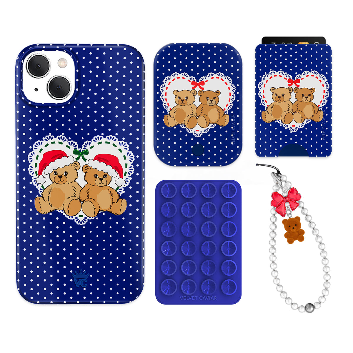 Winter Teddy iPhone Case with Wallet - Cute & Functional Phone Accessory for Women - Perfect for Everyday Use, Travel, and Gifting