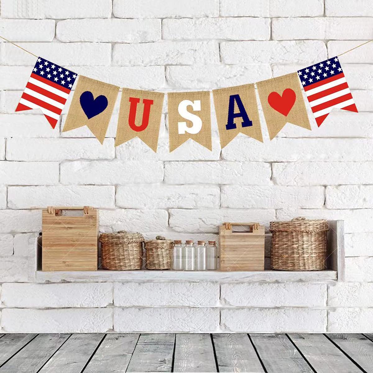 USA Patriotic Banner - 4th of July Decorations, Memorial Day Garland, Independence Day Party Supplies for Home & Outdoor Celebrations - Perfect for Backyard BBQs, Parades & Patriotic Holidays
