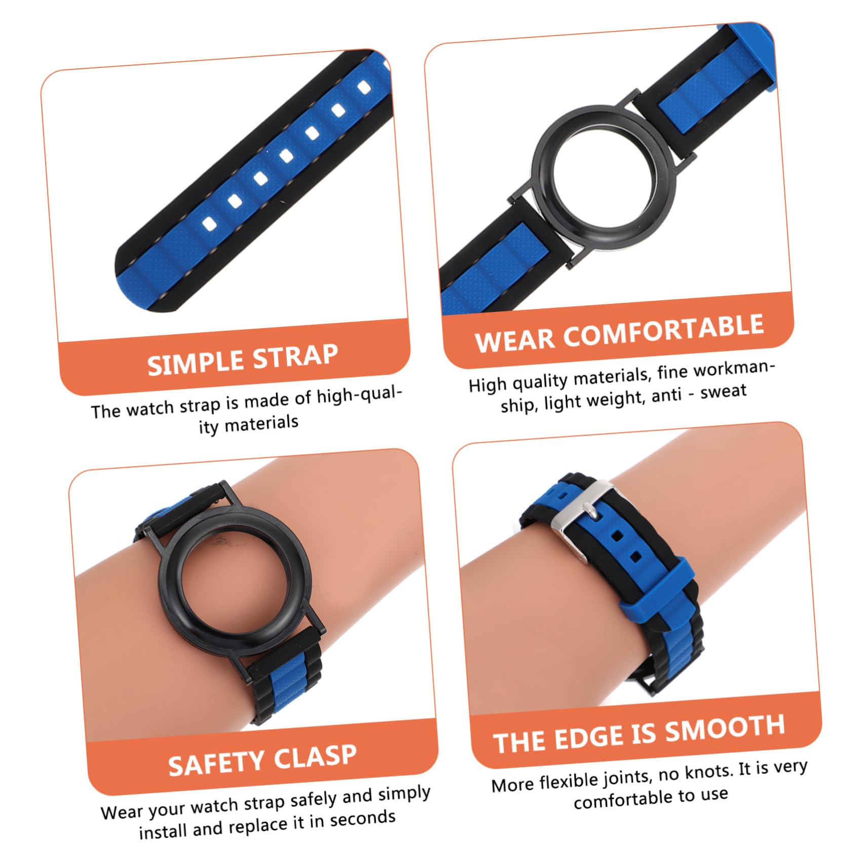ARTIBETTER 2-Pack Silicone Watch Band Cover - Durable Replacement Strap for Fitness Trackers & Smartwatches - Perfect for Running, Swimming & Daily Wear