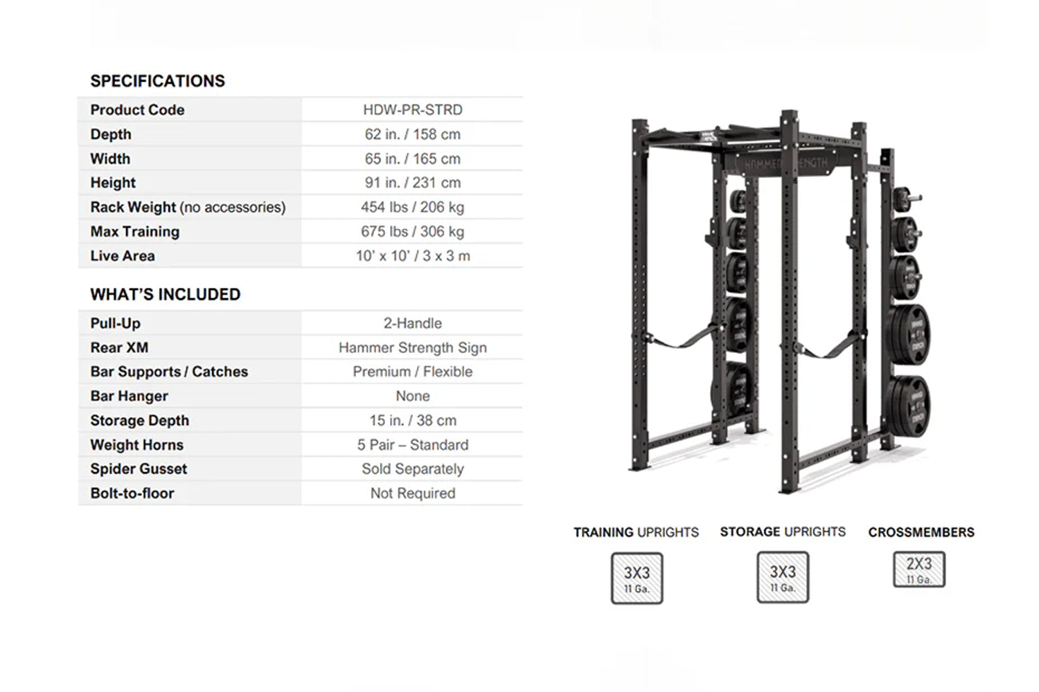 Hammer Strength HD Athletic NX Power Rack - Heavy Duty Gym Equipment for Weight Training & Strength Building | Perfect for Home & Commercial Gyms