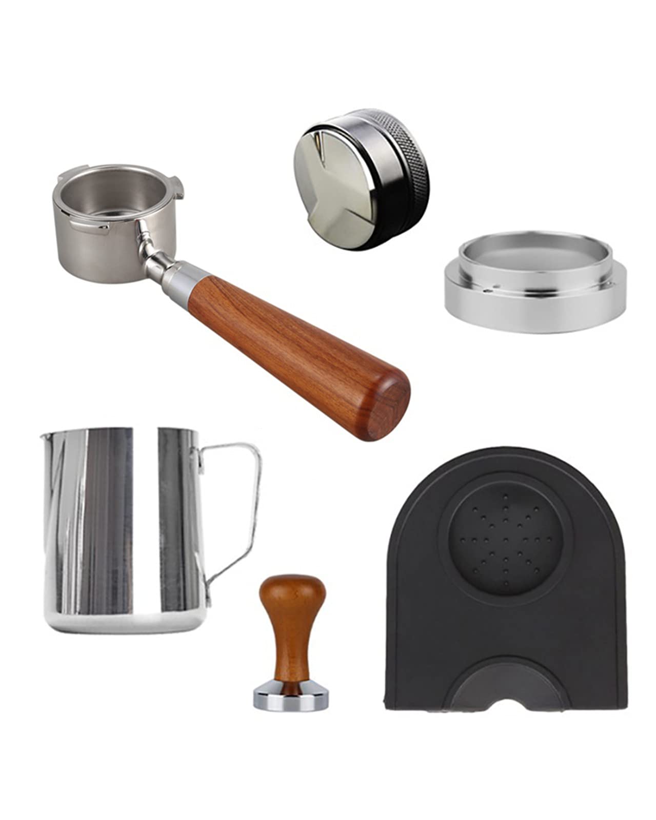 Premium 51MM Stainless Steel Bottomless Portafilter & Coffee Filter Basket Set - Barista-Grade Espresso Accessories for Home & Professional Coffee Brewing