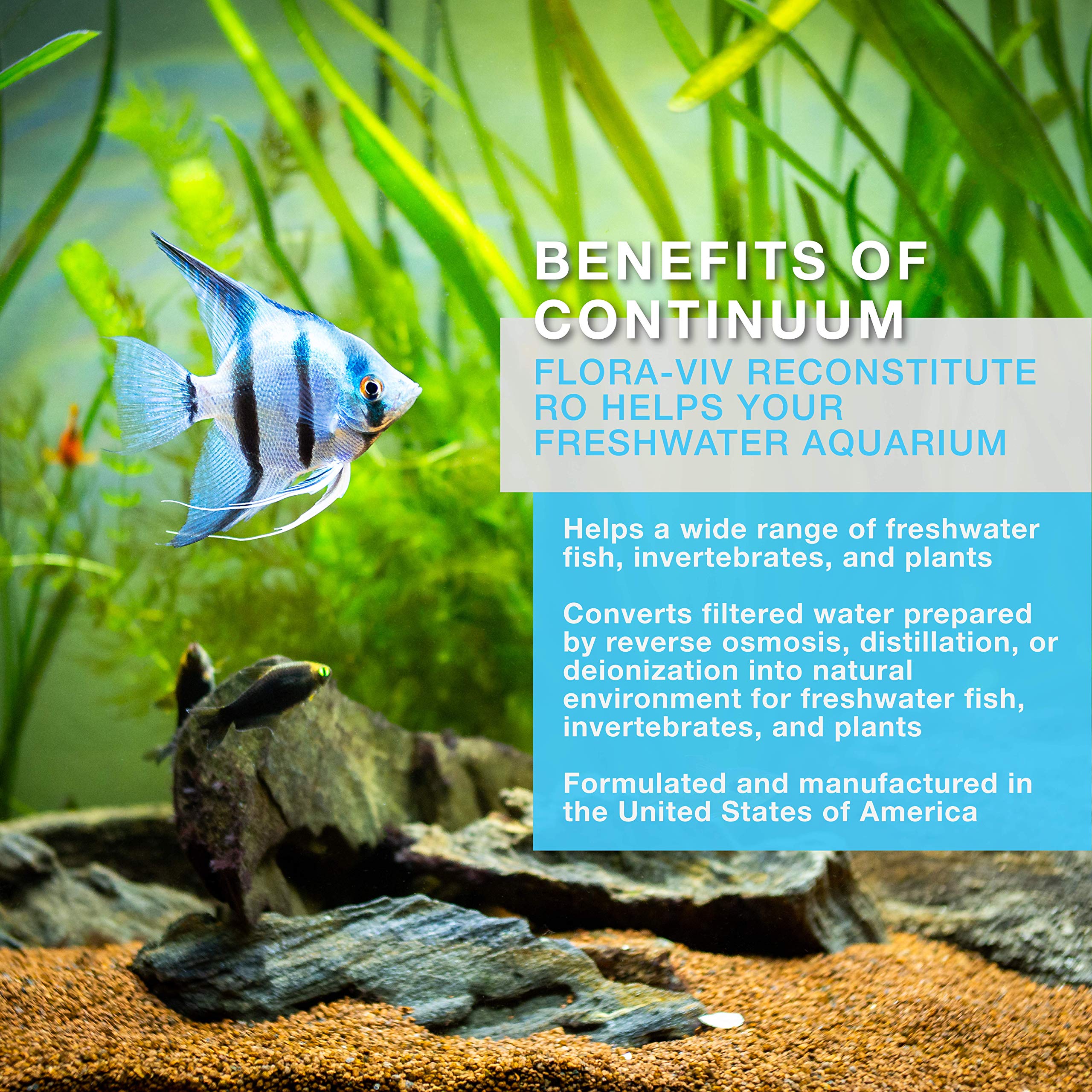 Continuum Aquatics Flora Viv RO Reconstitute - Mineral Ion Supplement for Freshwater & Planted Aquariums | Restores Essential Nutrients for Healthy Fish & Lush Aquatic Plants | Perfect for Water Changes & New Tank Setup