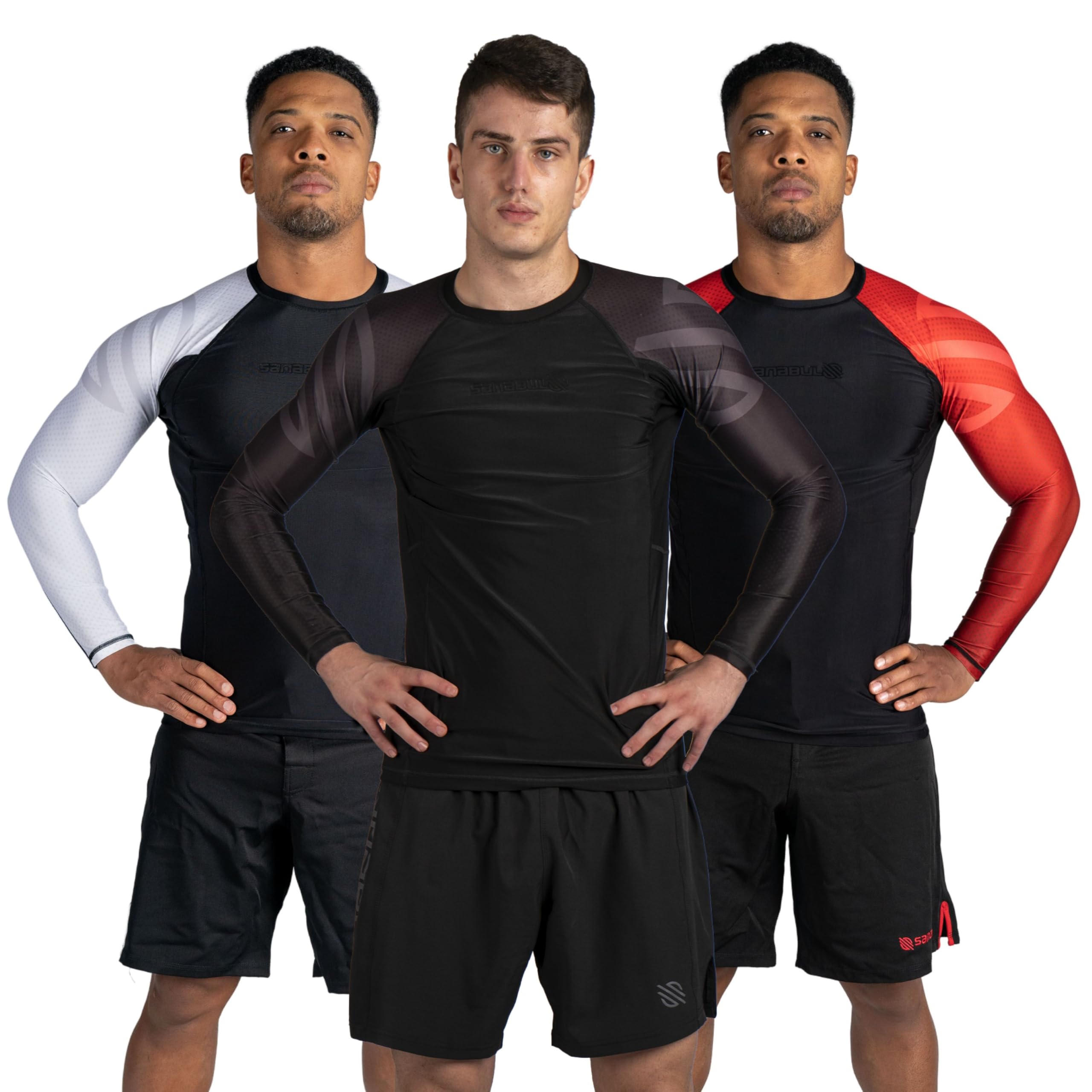 Sanabul Men's Long Sleeve Compression Shirts - MMA BJJ Rash Guard for Training & Workouts - Moisture Wicking Athletic Shirt for CrossFit, Martial Arts & Gym - Perfect for MMA Fighters, BJJ Practitioners & Fitness Enthusiasts