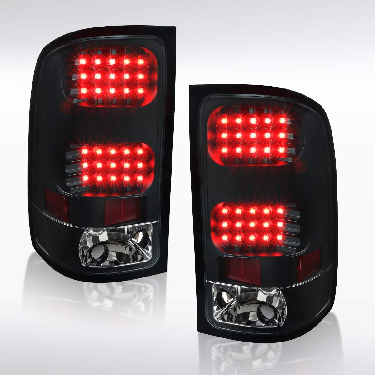 AUTOZENSATION LED Tail Lights for 2007-2013 GMC Sierra 1500 & 2007-2014 Sierra 2500HD/3500HD - Black Housing Clear Lens Left Right Pair - Enhanced Visibility & Style for Trucks