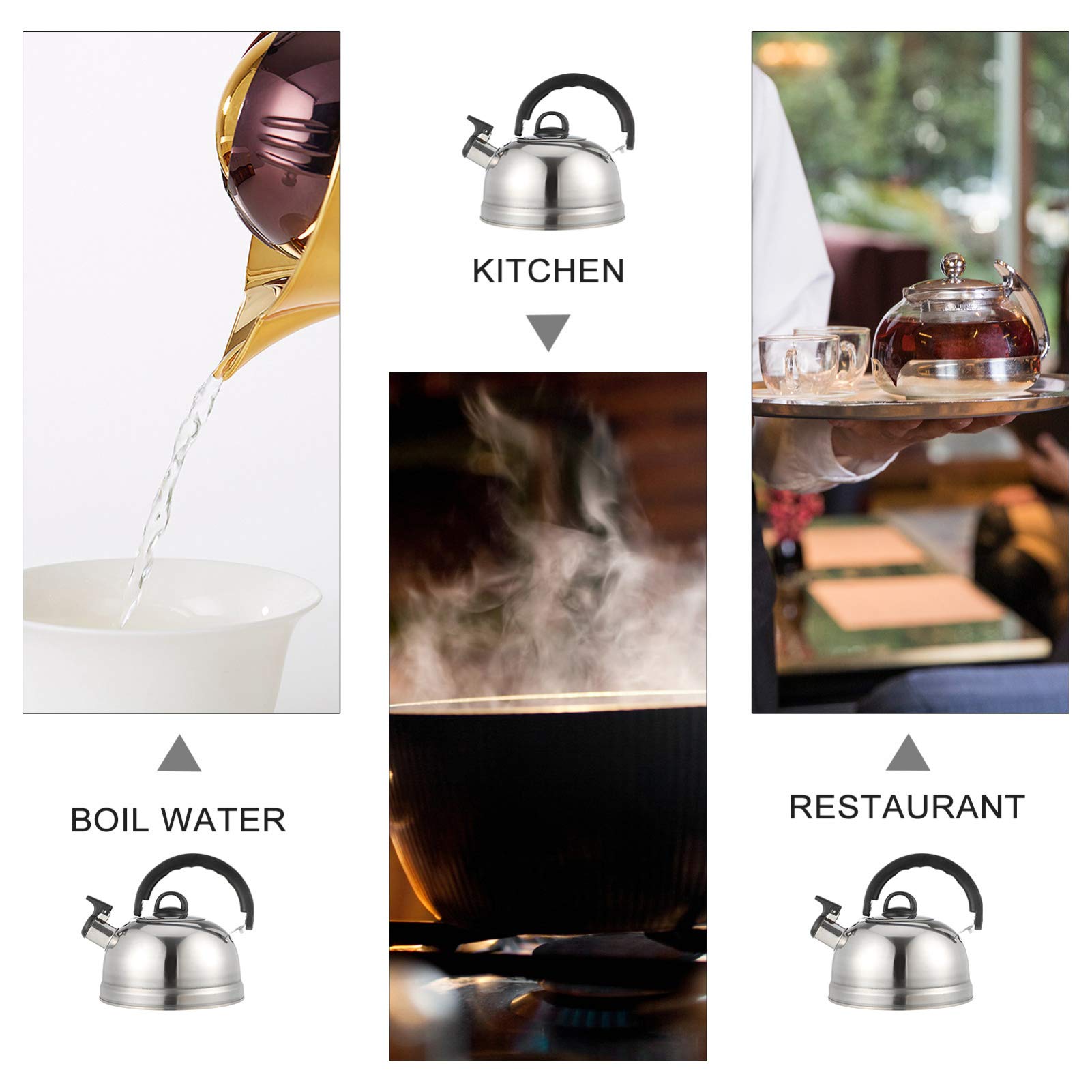 OSALADI 1pc Stainless Steel Chirping Kettle - Large Capacity Whistling Teakettle for Induction Cooktops & All Stovetops - Perfect for Boiling Water for Tea, Coffee & Home Cooking