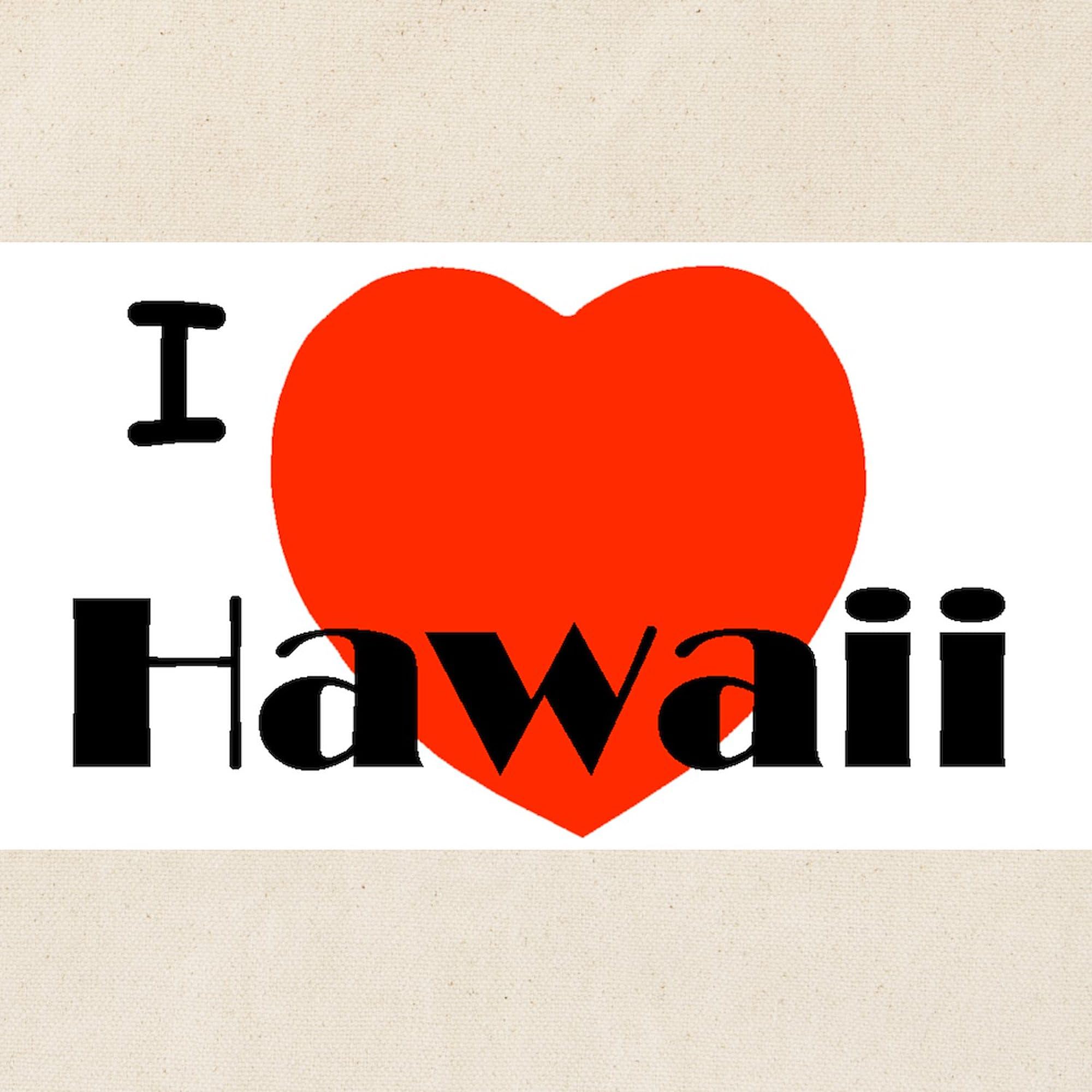 I Love Hawaii Tote Bag - Natural Canvas Reusable Shopping Bag for Beach, Grocery & Travel | Eco-Friendly & Durable
