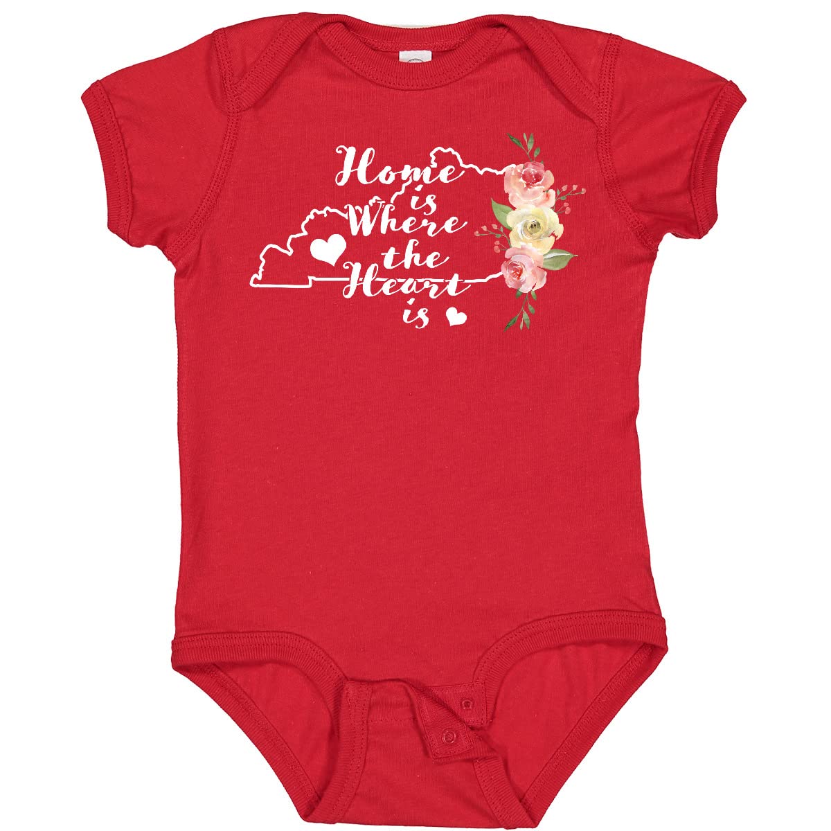 Inktastic Kentucky Home Is Where the Heart Is Watercolor Baby Bodysuit - Soft Cotton Onesie for Newborns & Infants, Perfect for Family Photos, Holidays & Everyday Wear