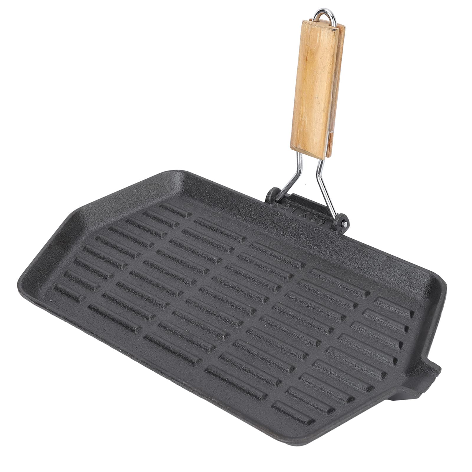 Premium Okuyonic Cast Iron Skillet - Heavy Duty Folding Griddle Pan with Even Heat Distribution & Warp-Resistant Base - Perfect for Home Cooking, Outdoor Camping & BBQ Parties