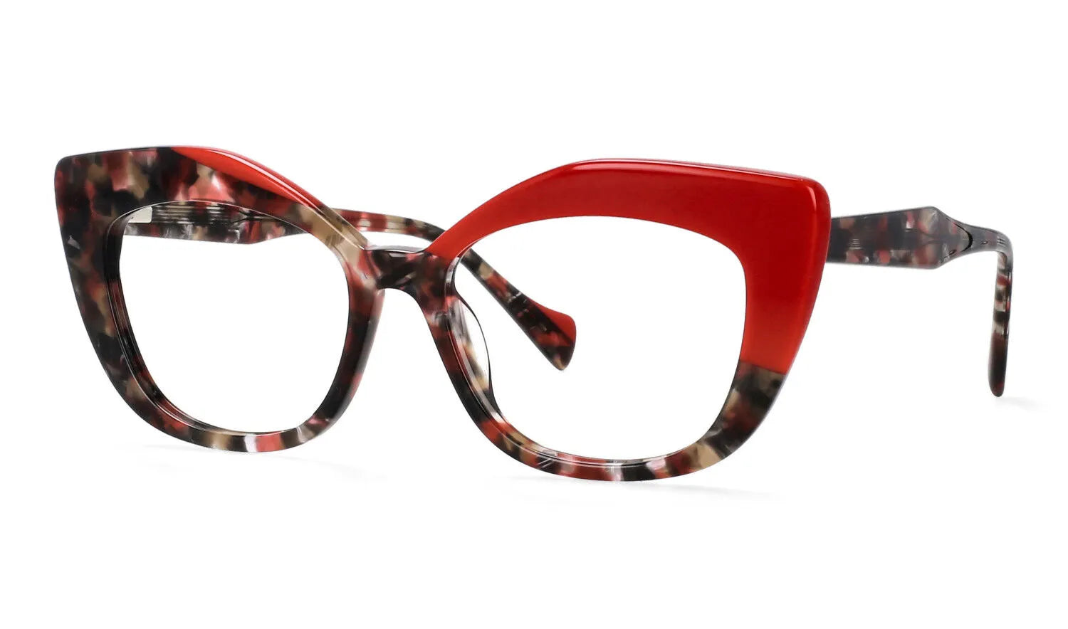 CCspace Women's Full Rim Square Cat Eye Acetate Reading Glasses R56960 - Fashionable & Lightweight for Reading, Working, and Daily Use